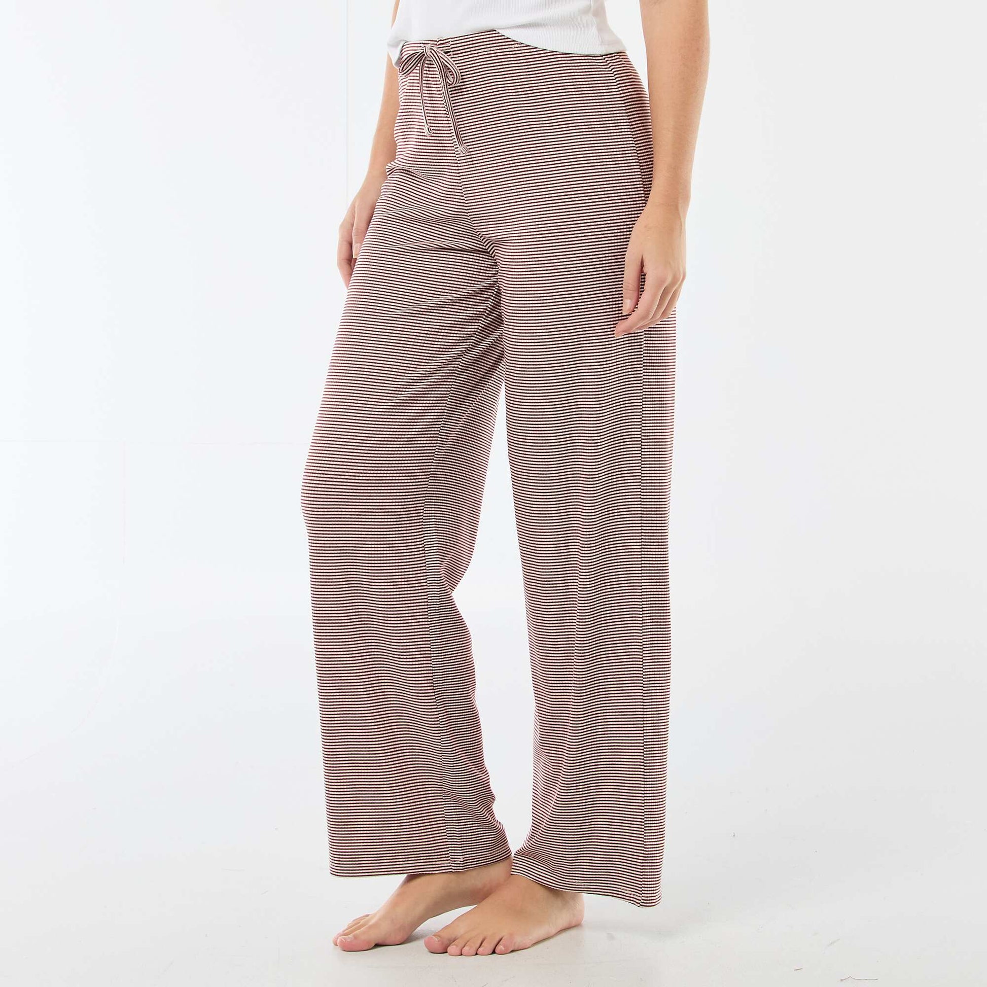 Pantalon pyjama en maille stretch ROUGE