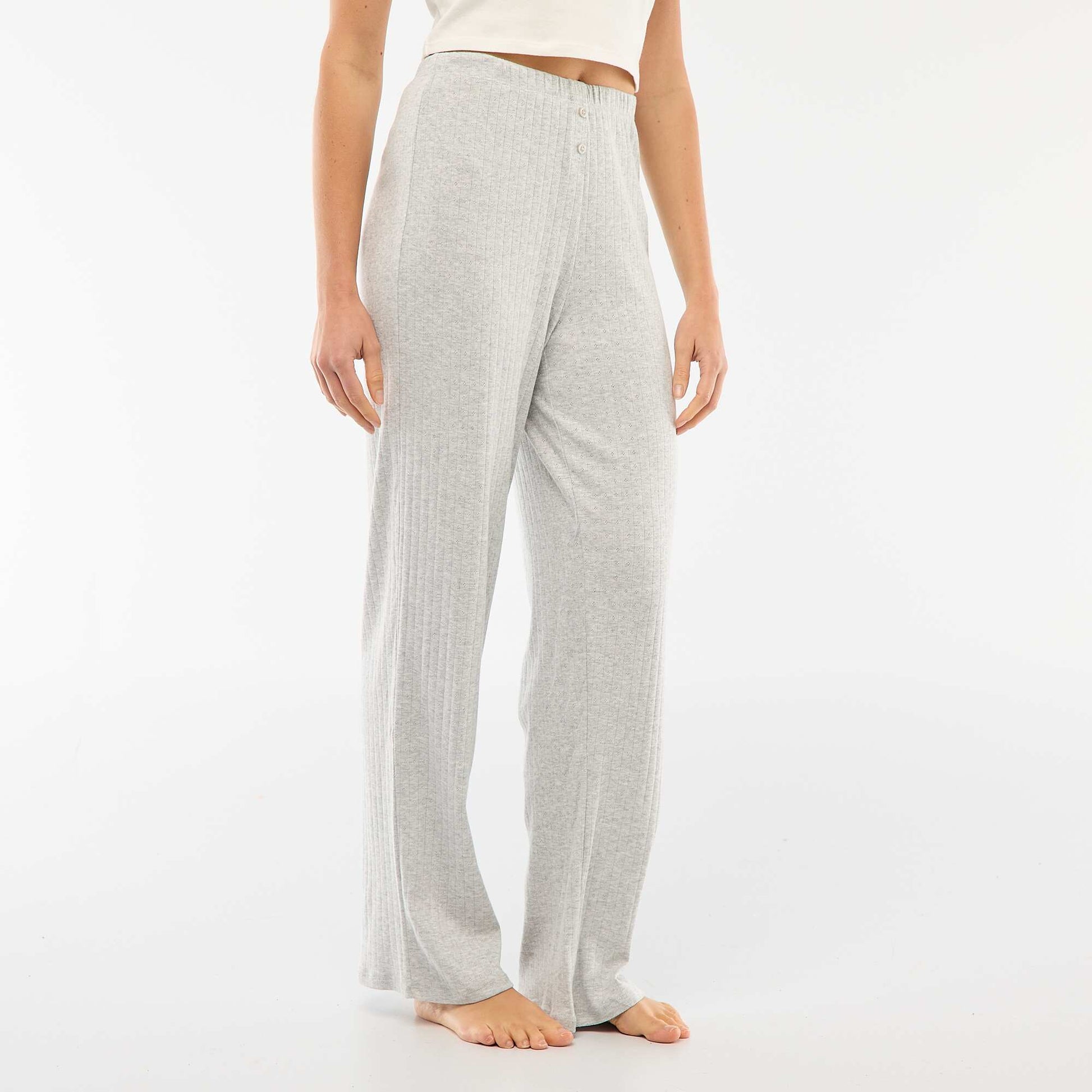 Pantalon en maille pointelle GRIS