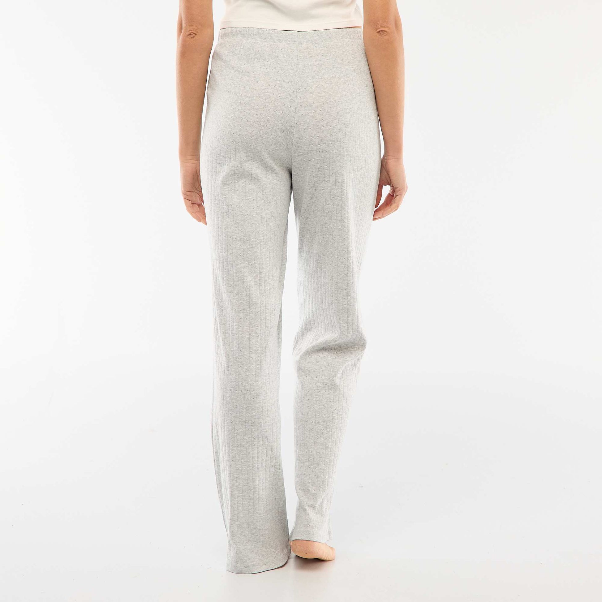 Pantalon en maille pointelle GRIS