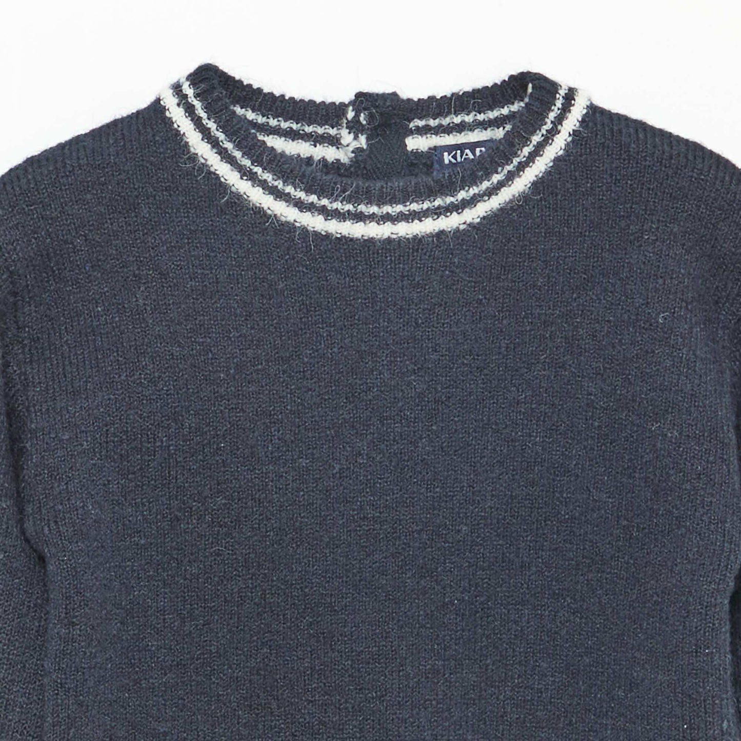 Pull uni avec bords contrastés BLEU
