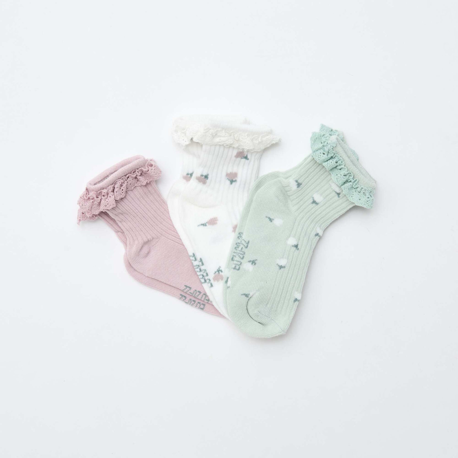Lot de 3 chaussettes imprimées VERT