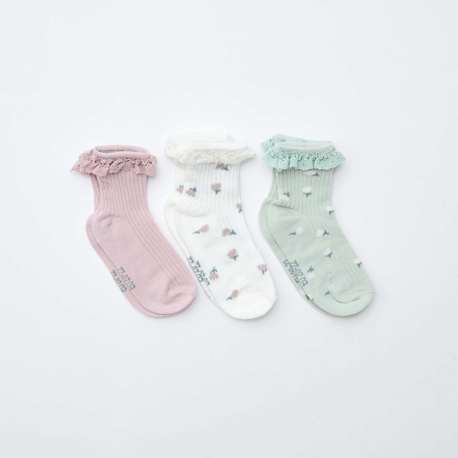 Lot de 3 chaussettes imprimées VERT