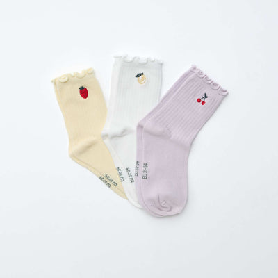 Lot de 3 chaussettes imprimées VIOLET/JAUNE
