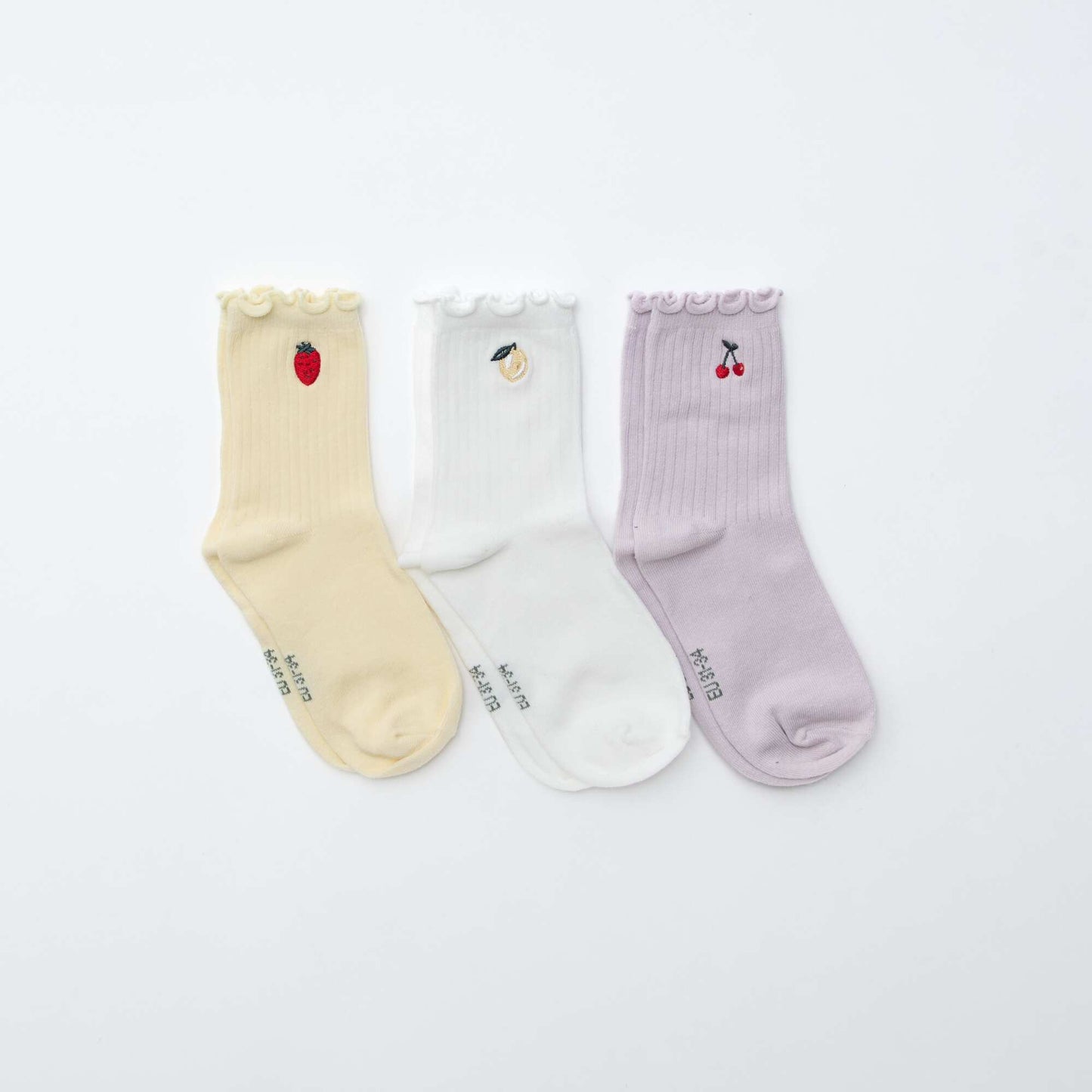 Lot de 3 chaussettes imprimées VIOLET/JAUNE