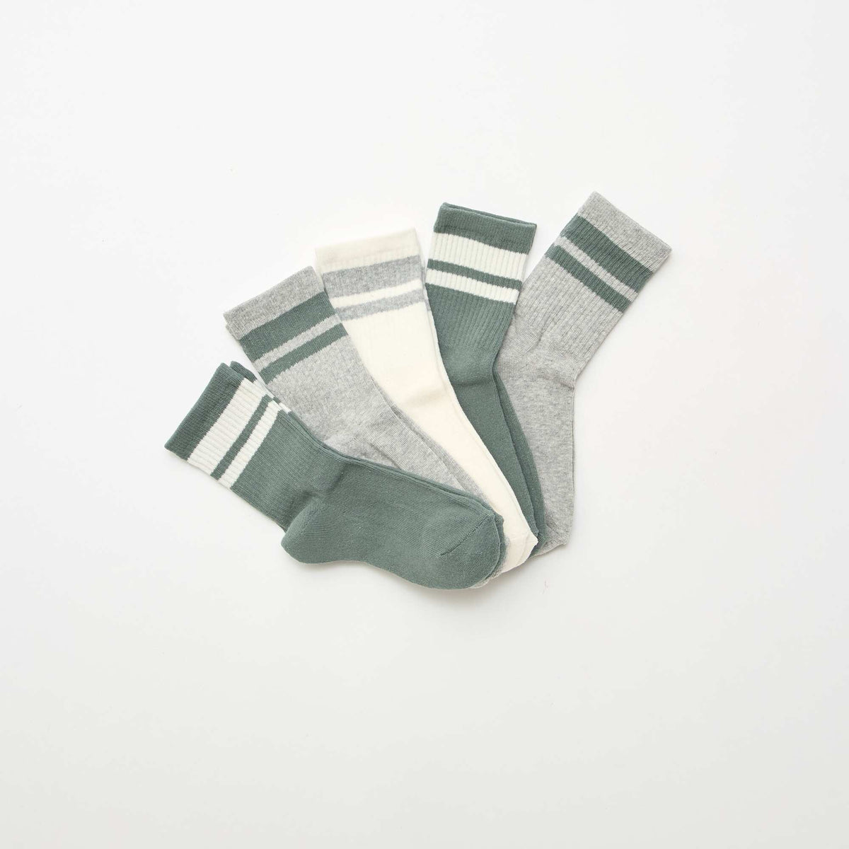 Lot de 5 chaussettes en coton VERT