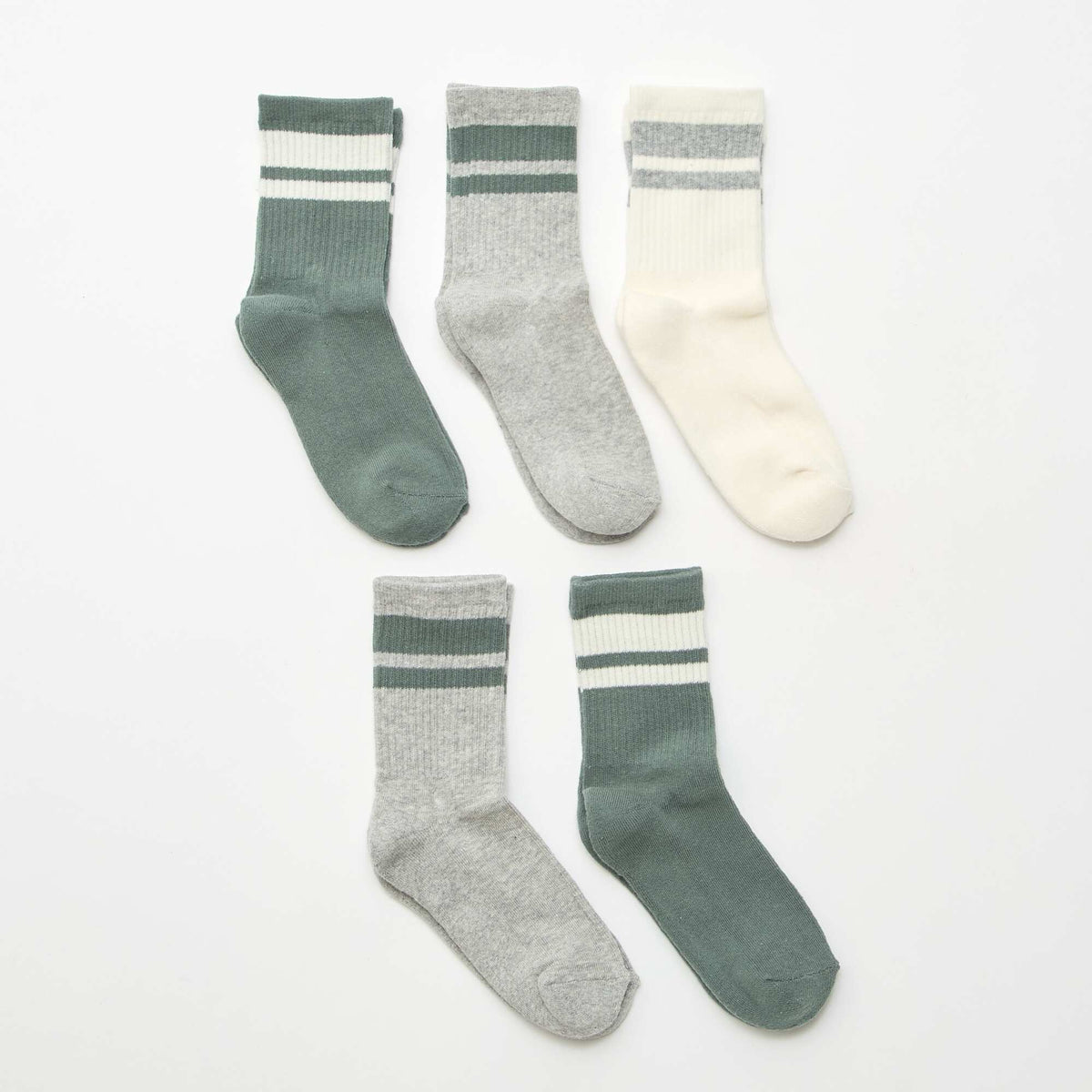 Lot de 5 chaussettes en coton VERT