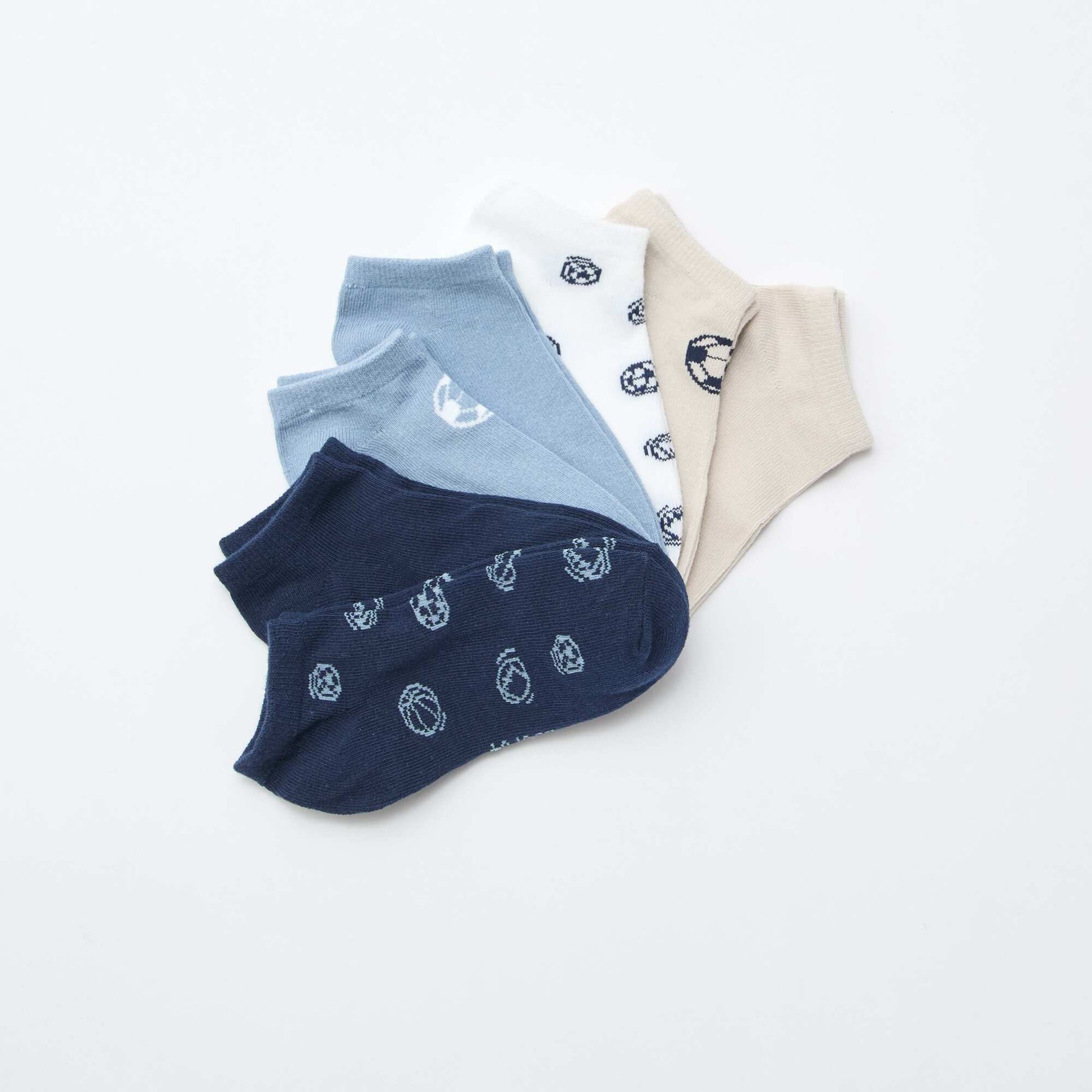 Lot de 7 paires de socquettes invisibles BLEU