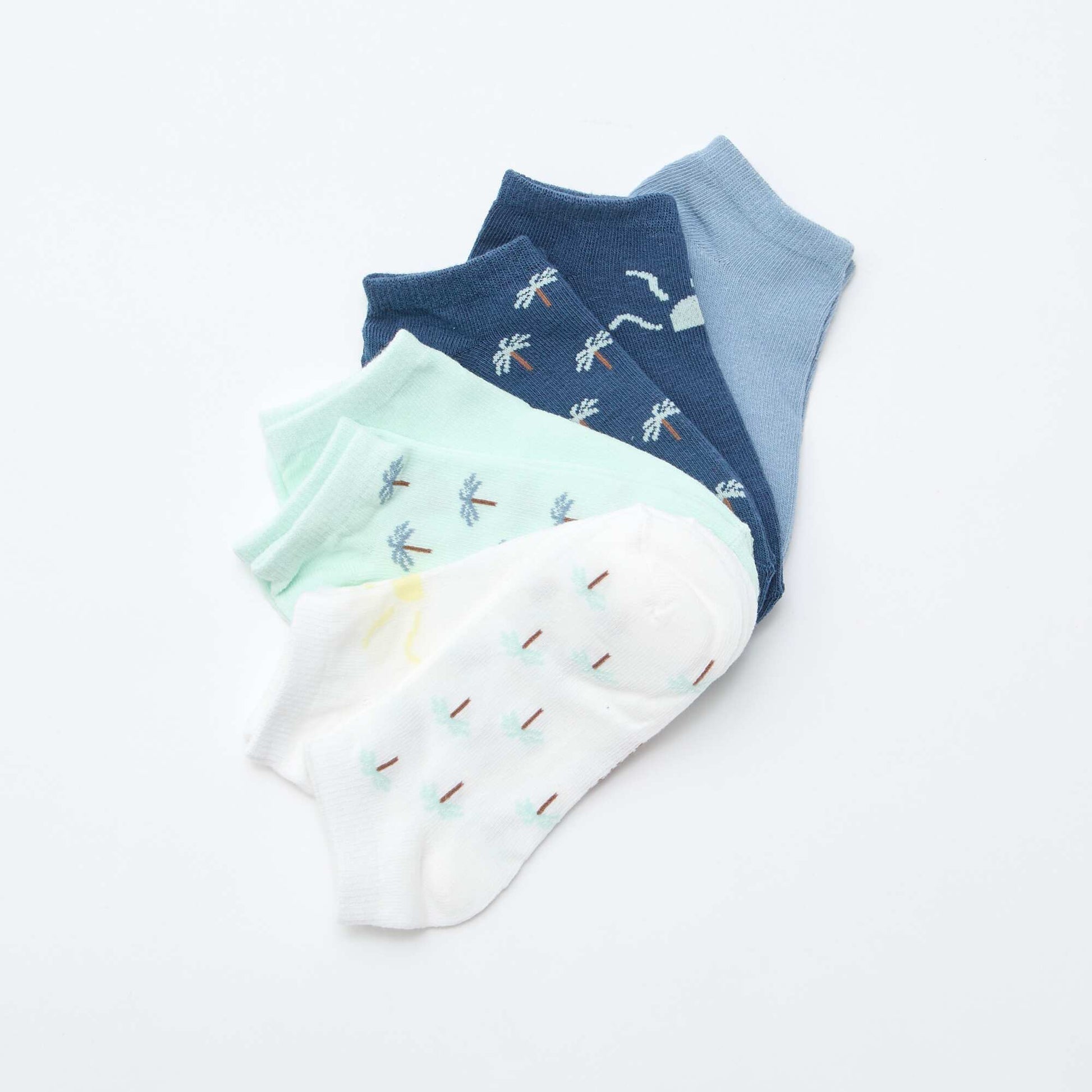 Lot de 7 paires de socquettes invisibles BLEU
