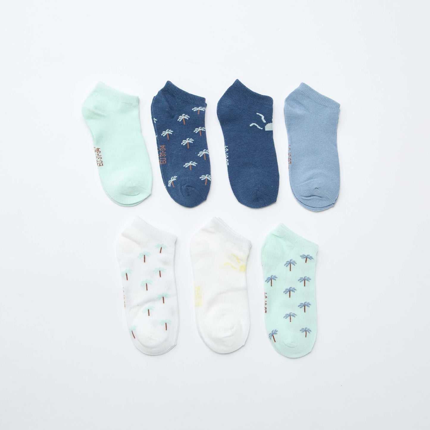 Lot de 7 paires de socquettes invisibles BLEU