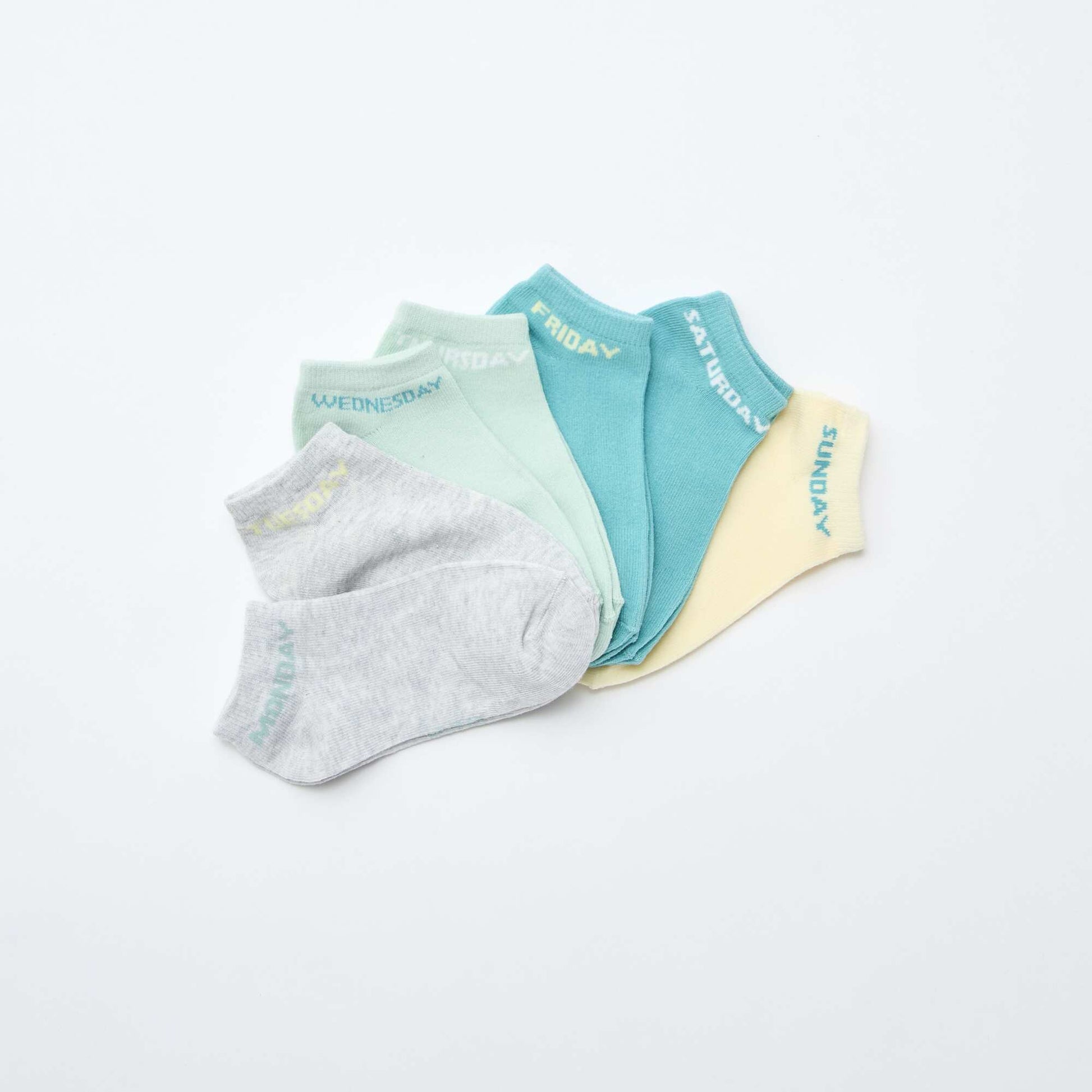Lot de 7 paires de socquettes invisibles BLEU