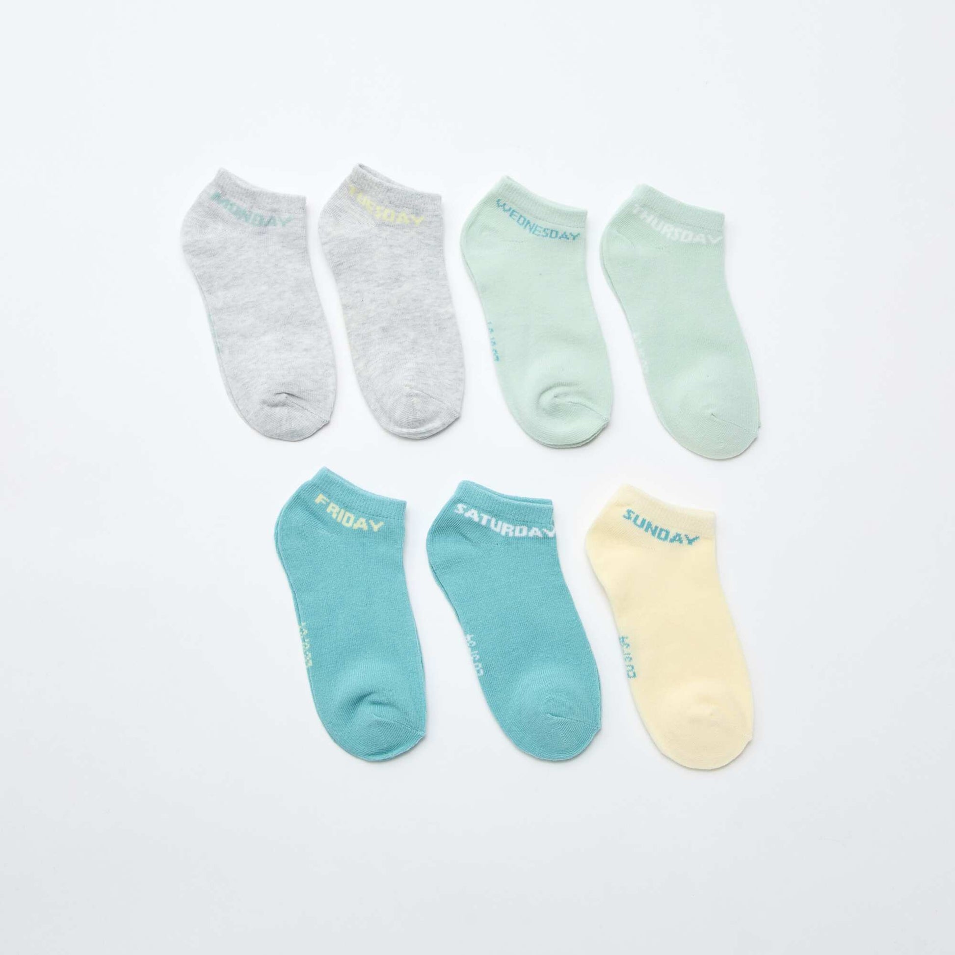 Lot de 7 paires de socquettes invisibles BLEU