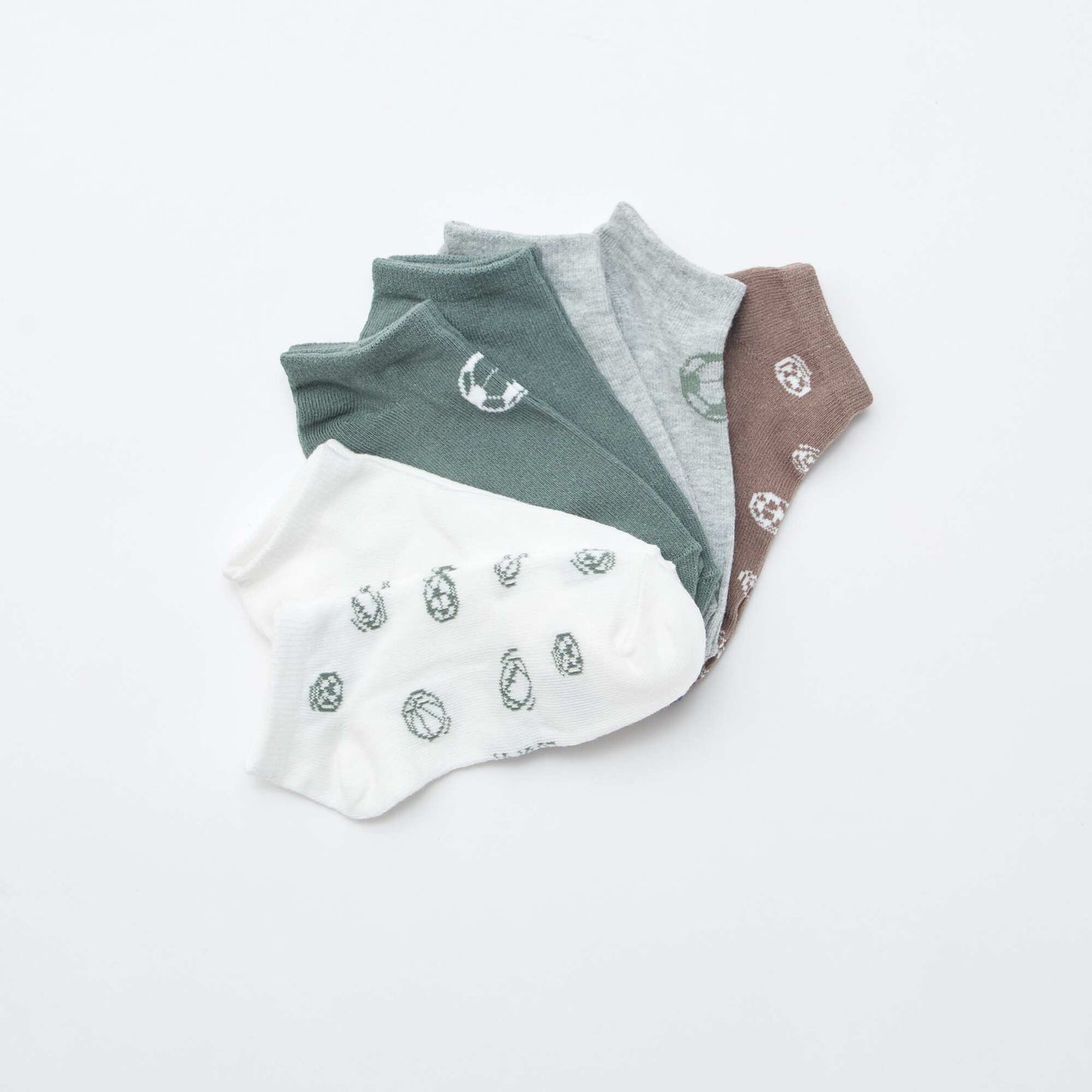 Lot de 7 paires de socquettes invisibles MARRON