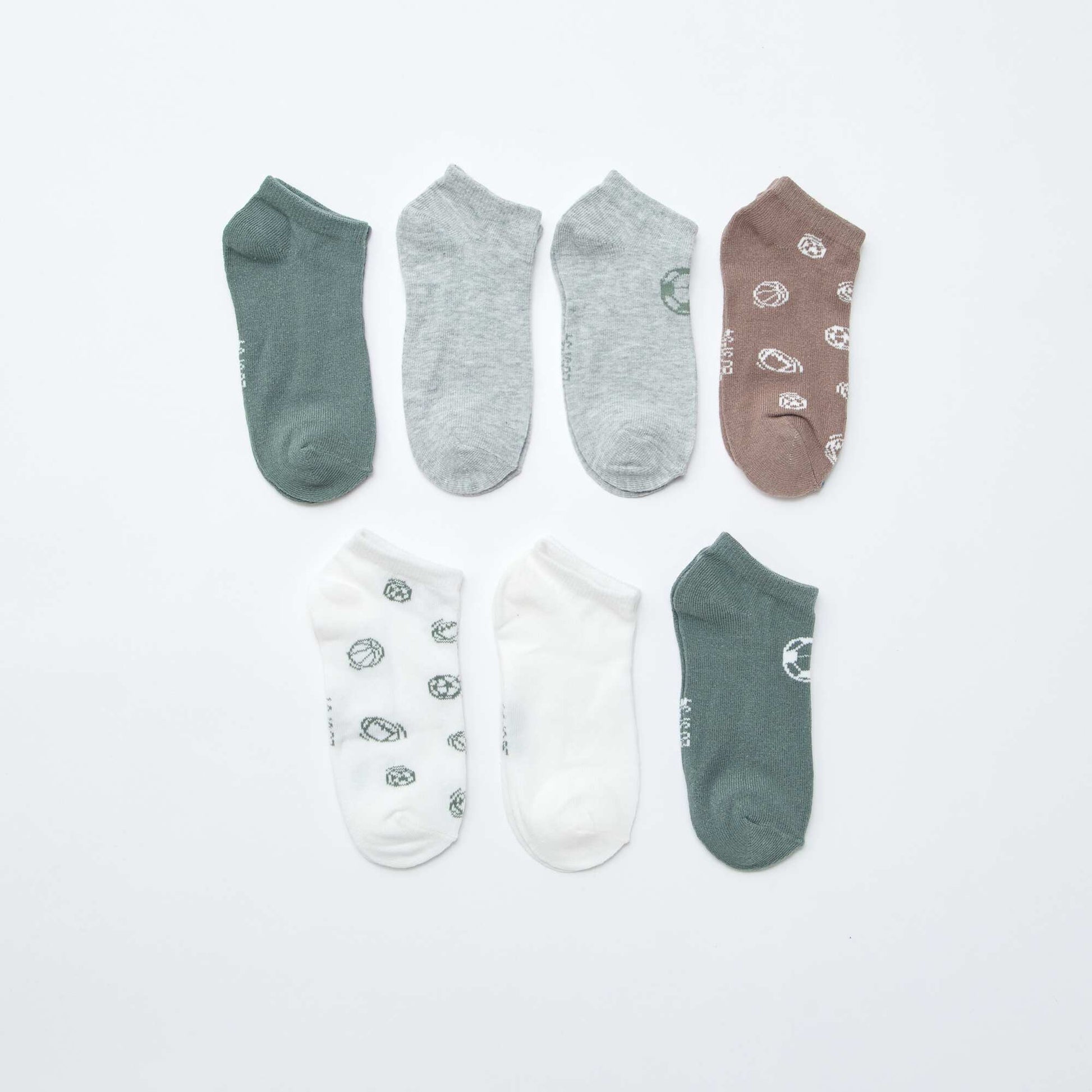 Lot de 7 paires de socquettes invisibles MARRON