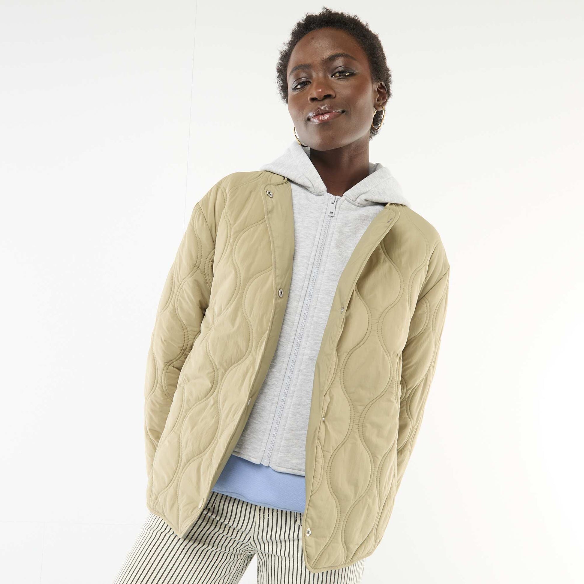 Blouson matelassé avec plastron amovible KAKI
