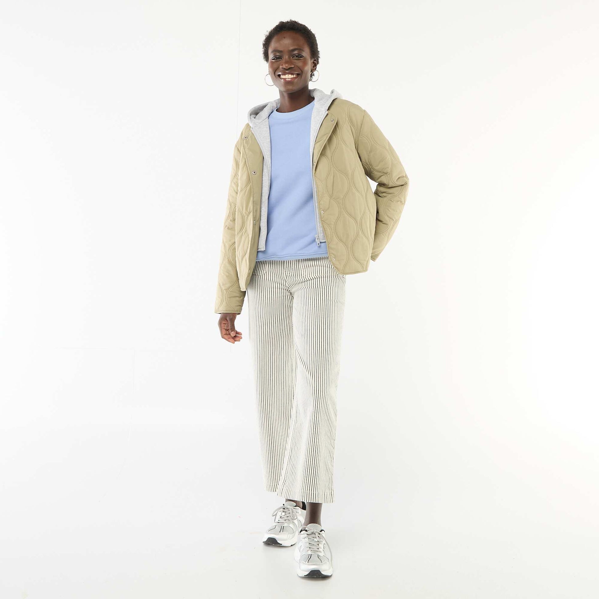 Blouson matelassé avec plastron amovible KAKI