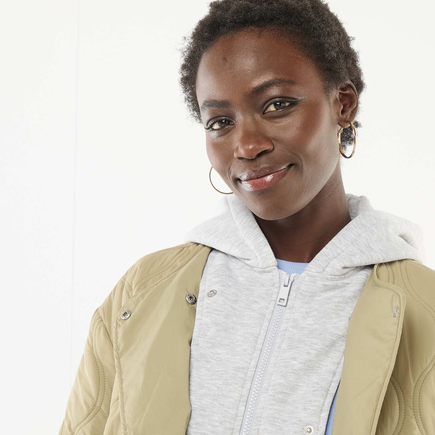 Blouson matelassé avec plastron amovible KAKI