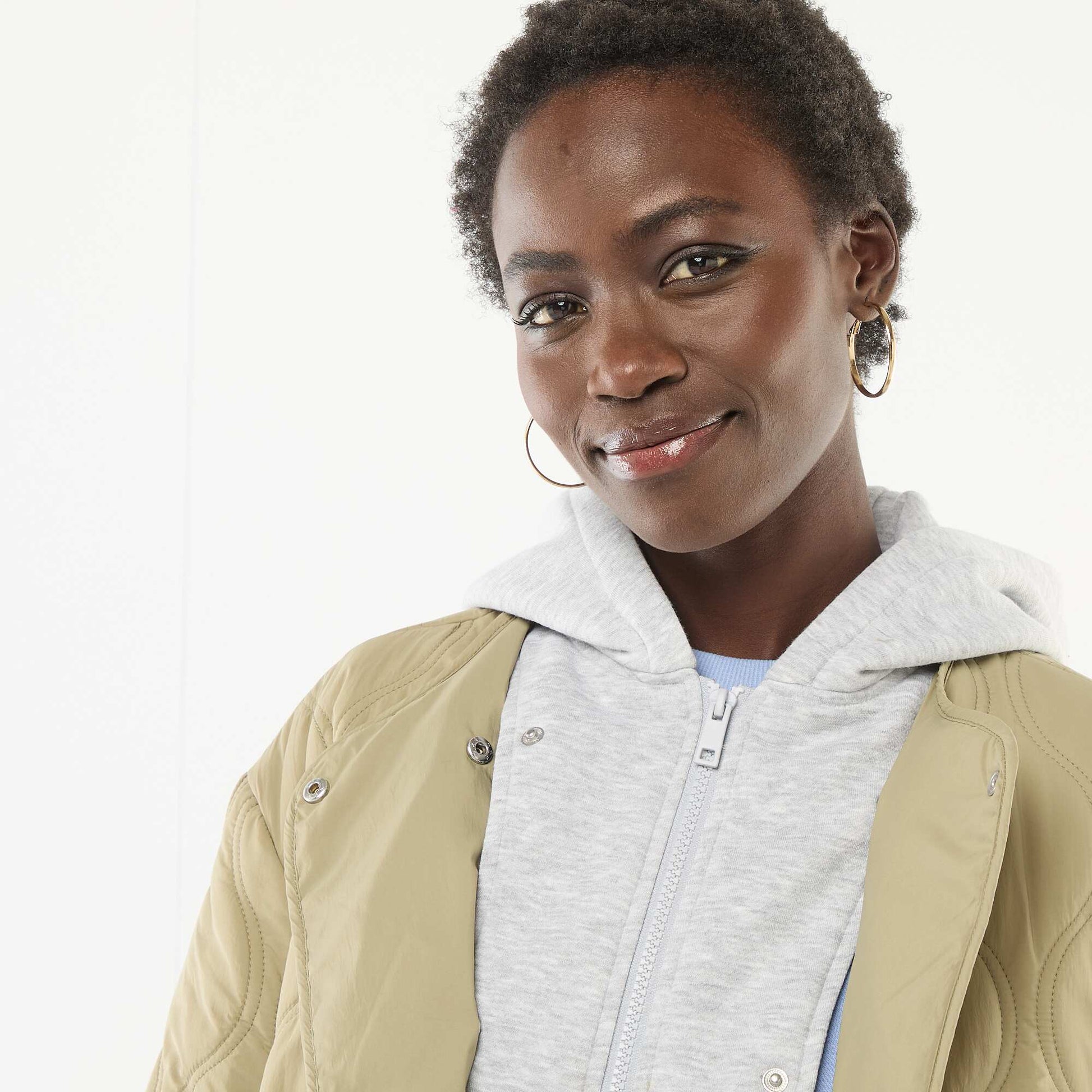 Blouson matelassé avec plastron amovible KAKI