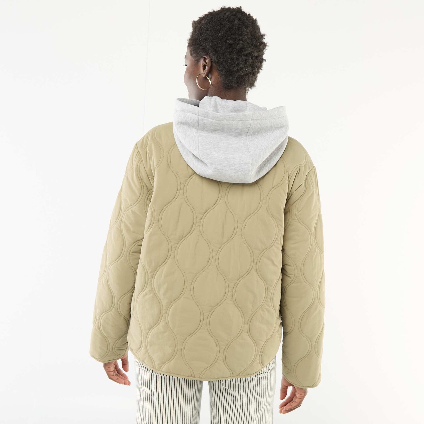 Blouson matelassé avec plastron amovible KAKI