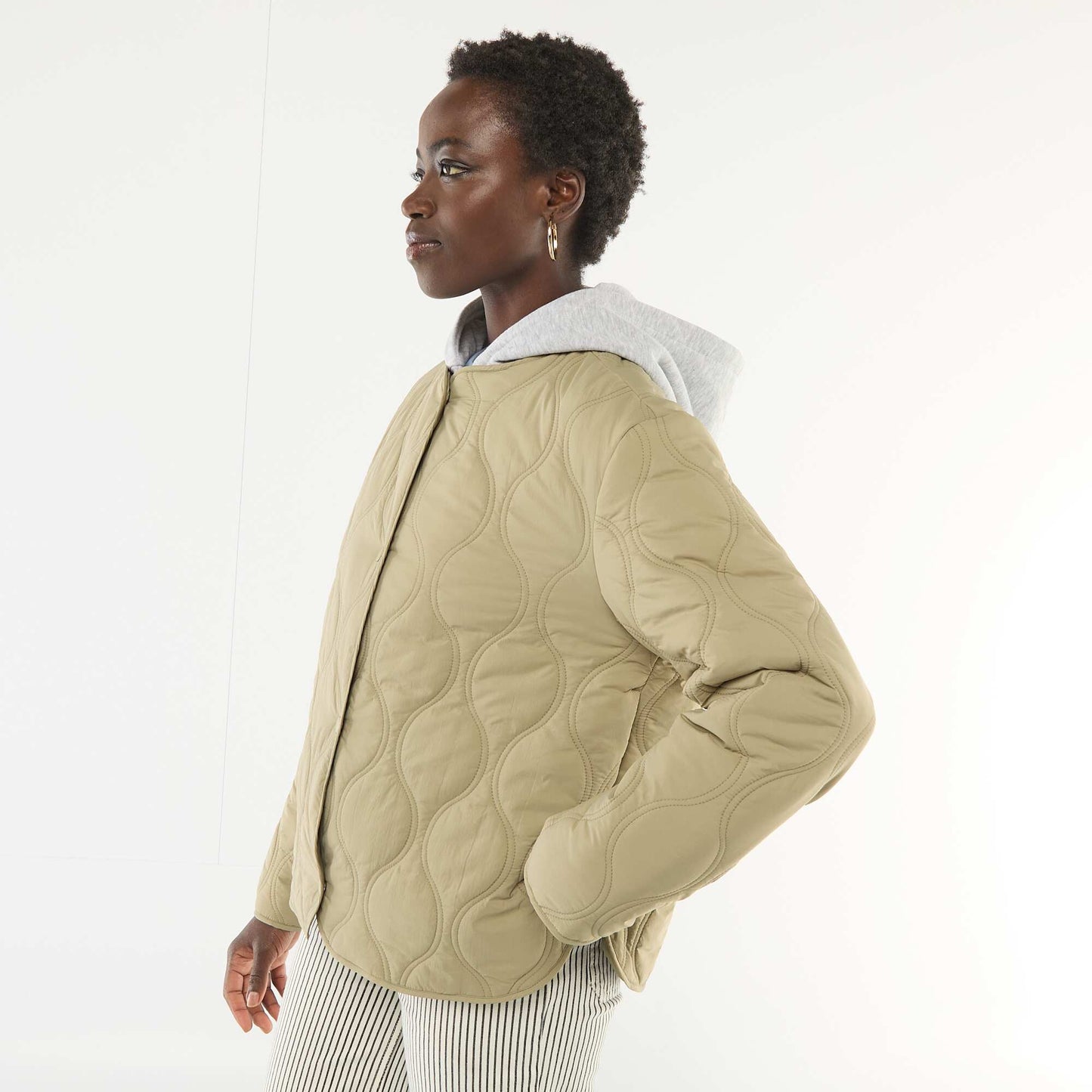 Blouson matelassé avec plastron amovible KAKI