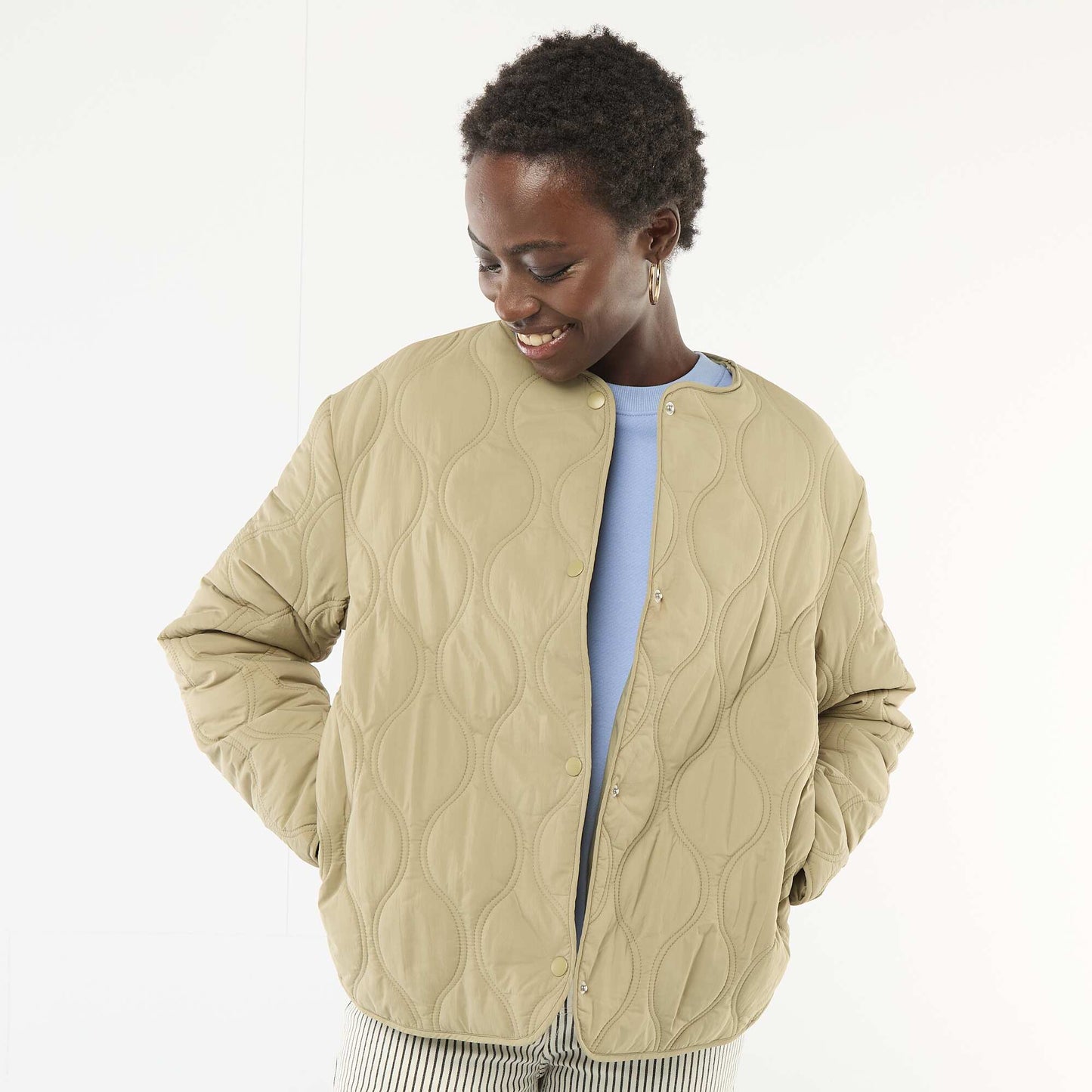 Blouson matelassé avec plastron amovible KAKI