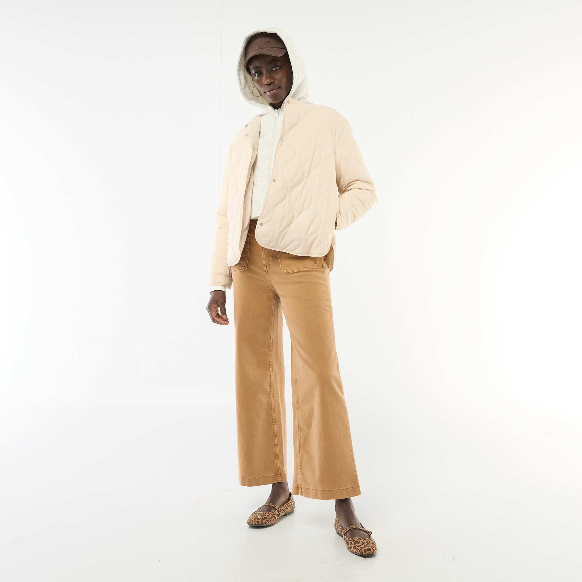 Blouson matelassé avec plastron amovible BEIGE