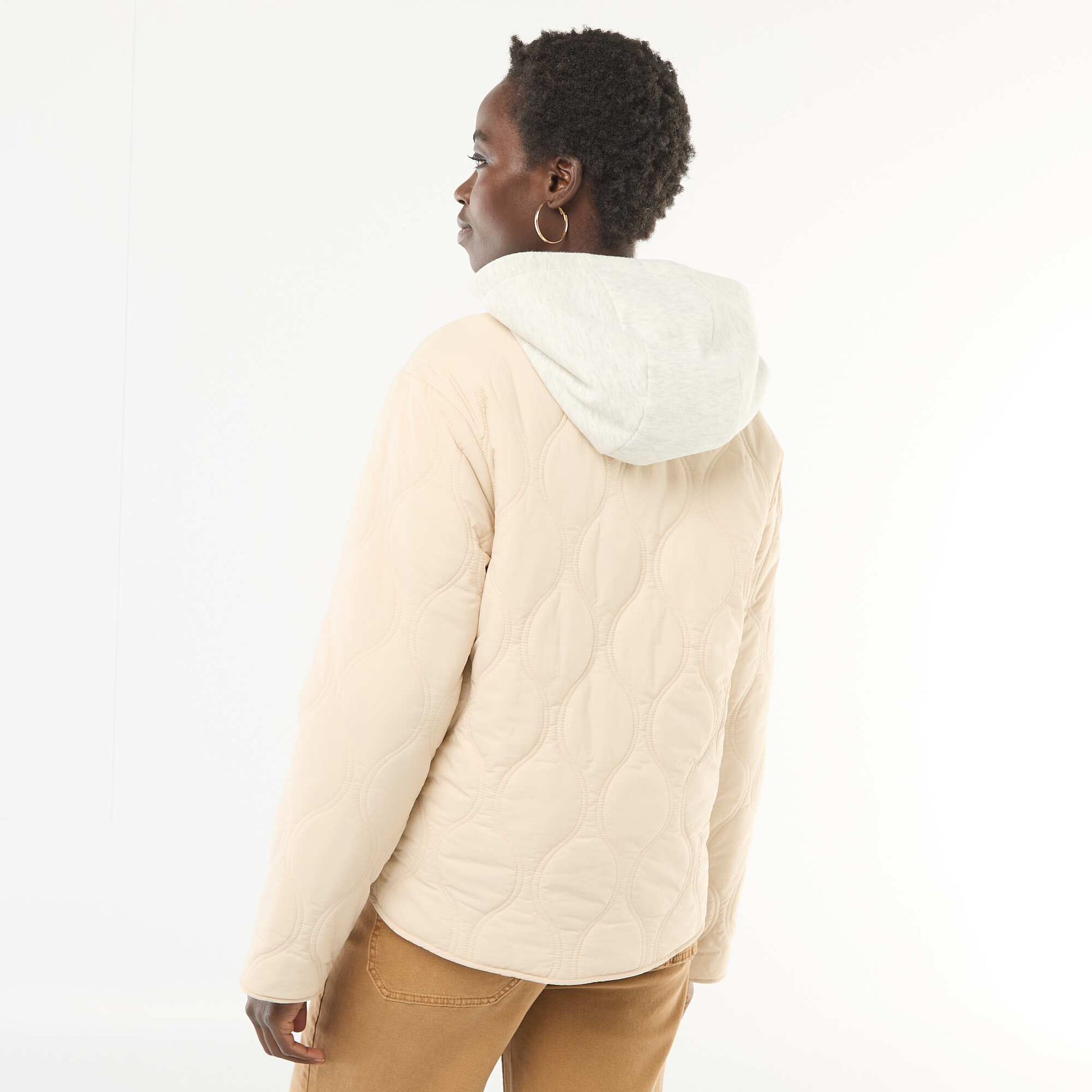 Blouson matelassé avec plastron amovible BEIGE