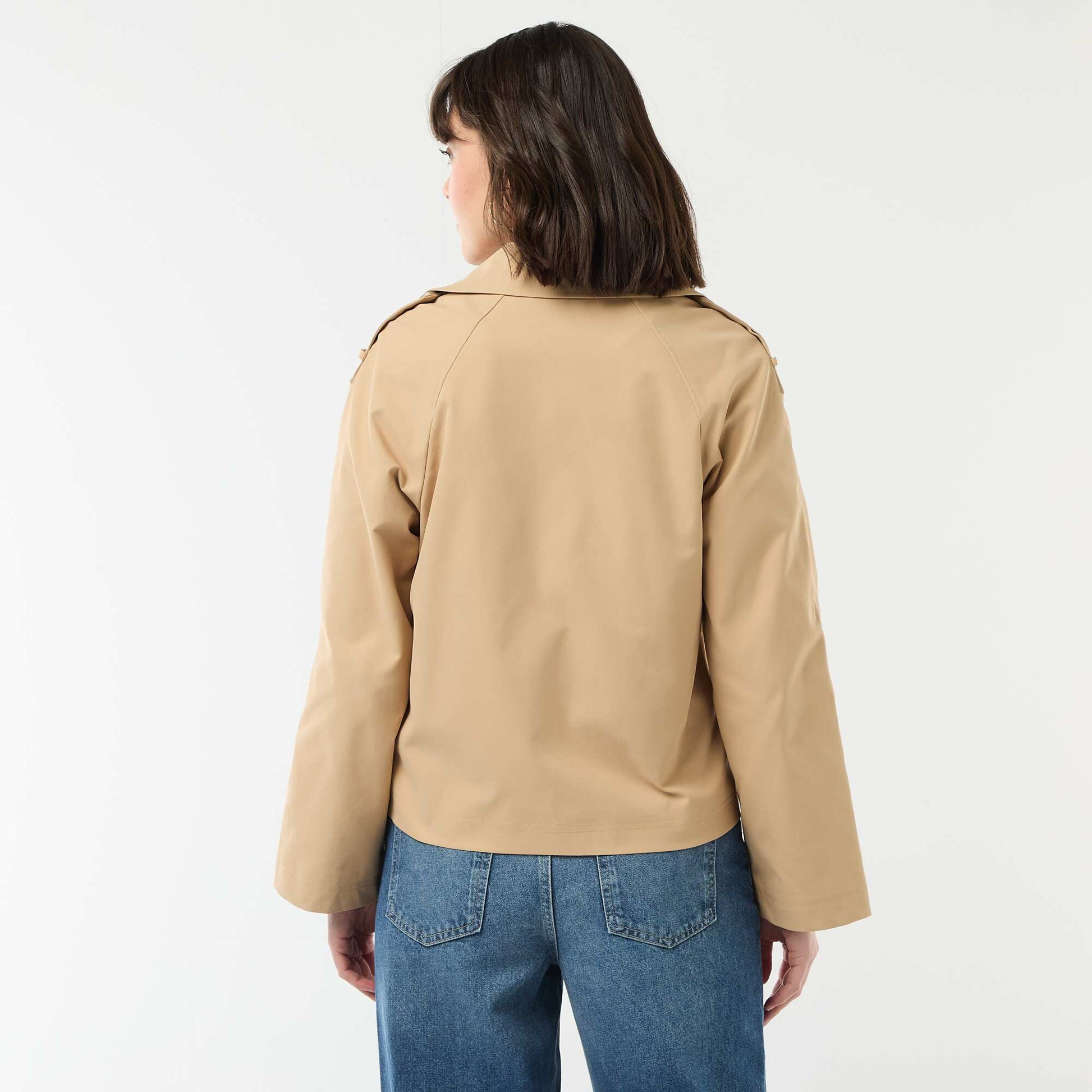 Trench court en coton BEIGE