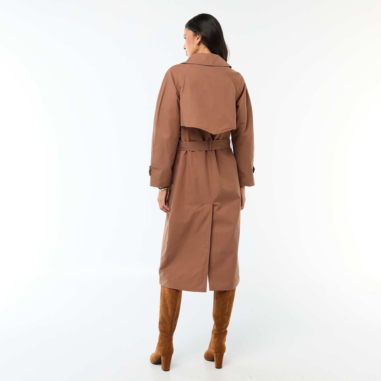 Trench long double boutonnage MARRON