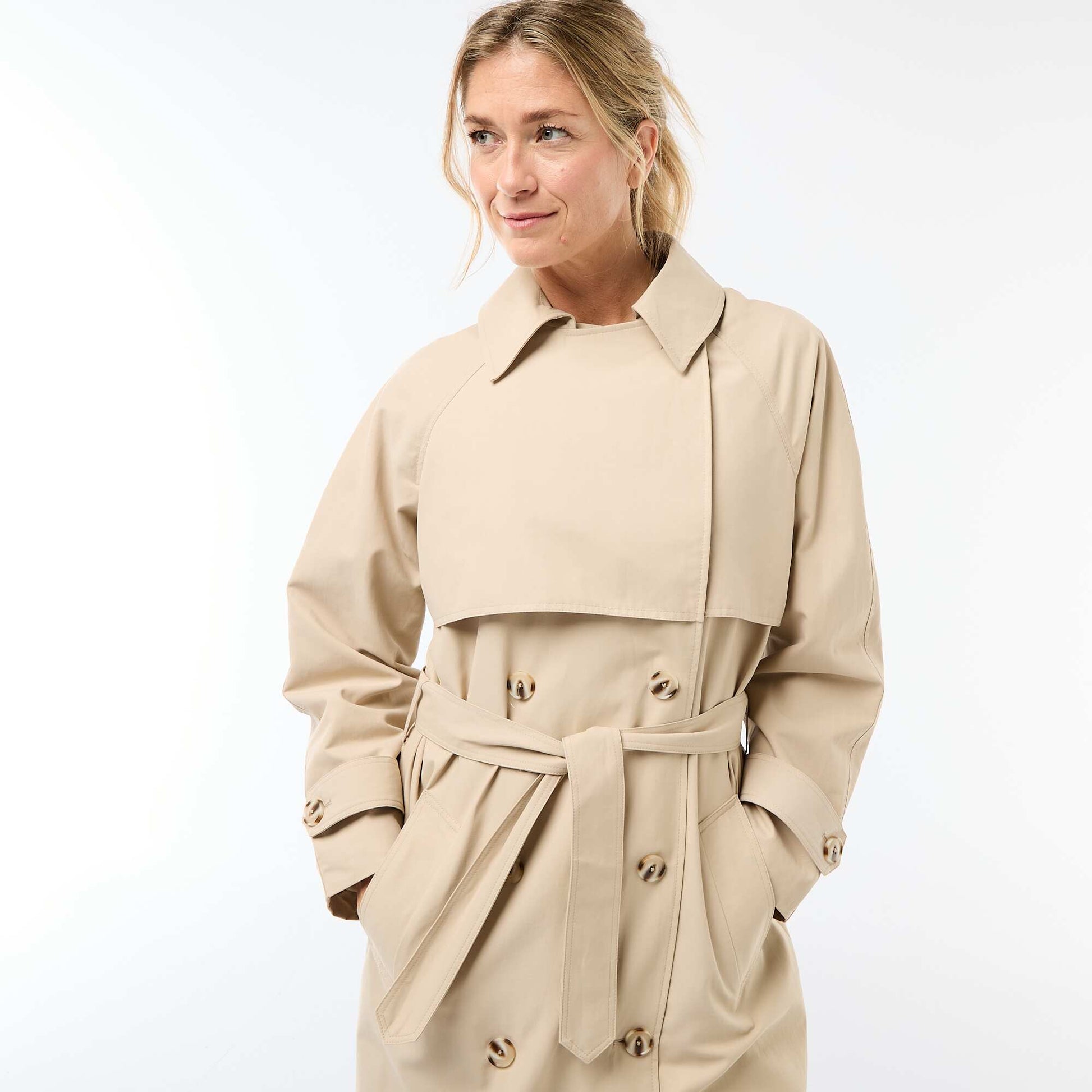 Trench long double boutonnage BEIGE