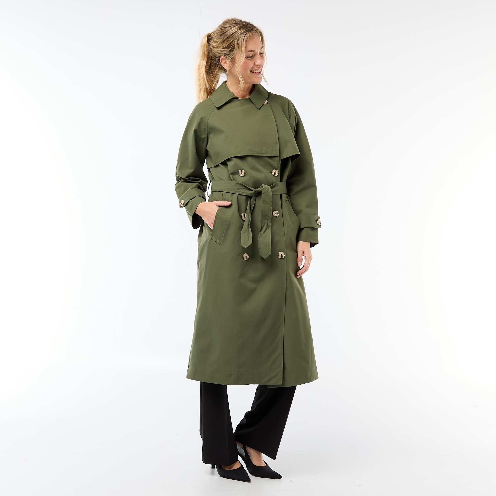 Trench long double boutonnage VERT