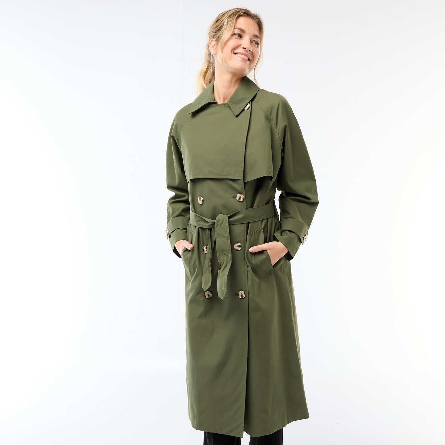 Trench long double boutonnage VERT