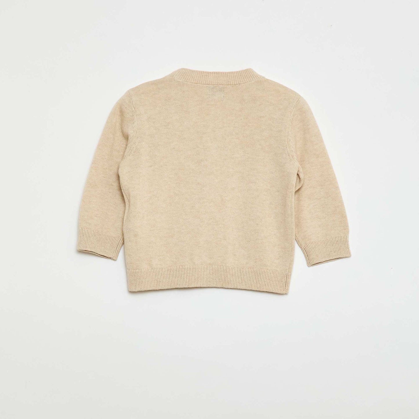Gilet fine jauge col V BEIGE