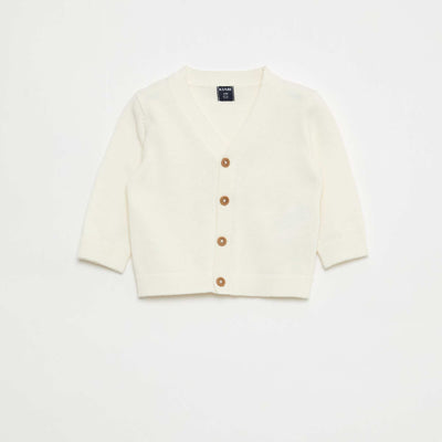Gilet fine jauge col V BLANC