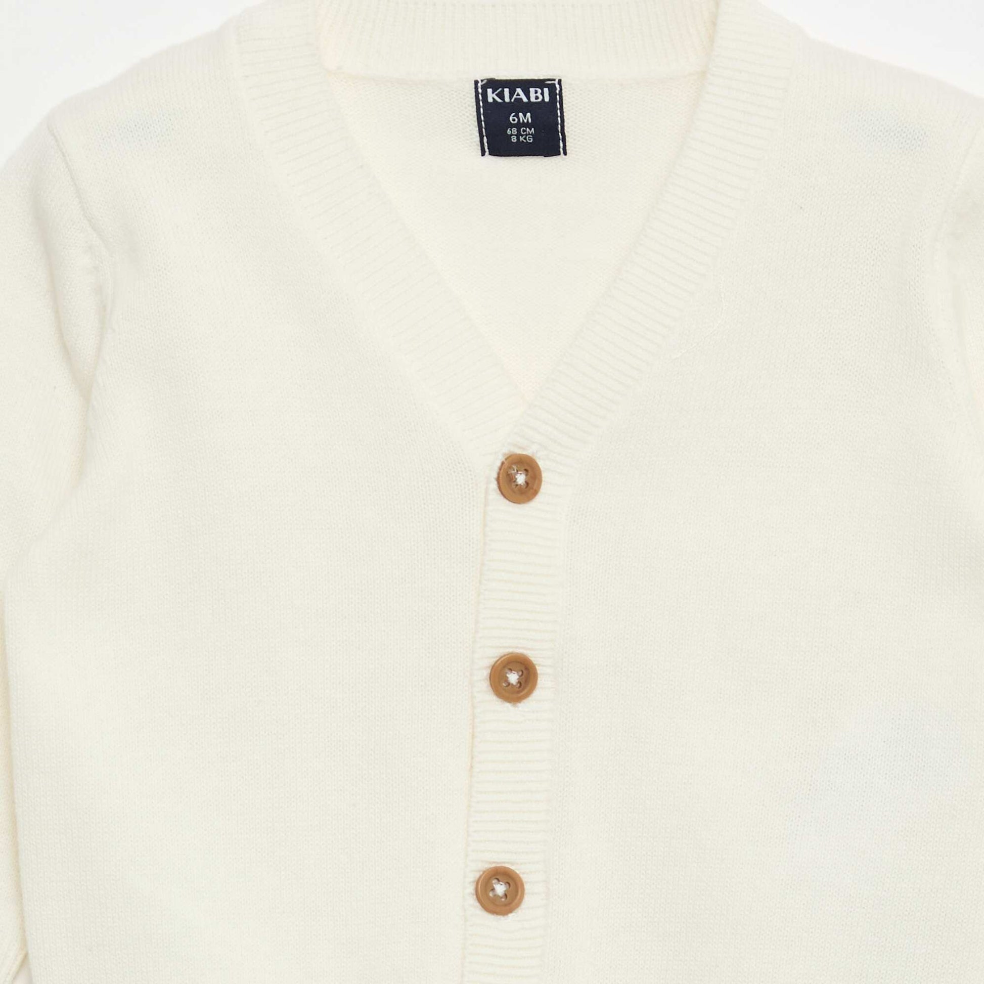 Gilet fine jauge col V BLANC