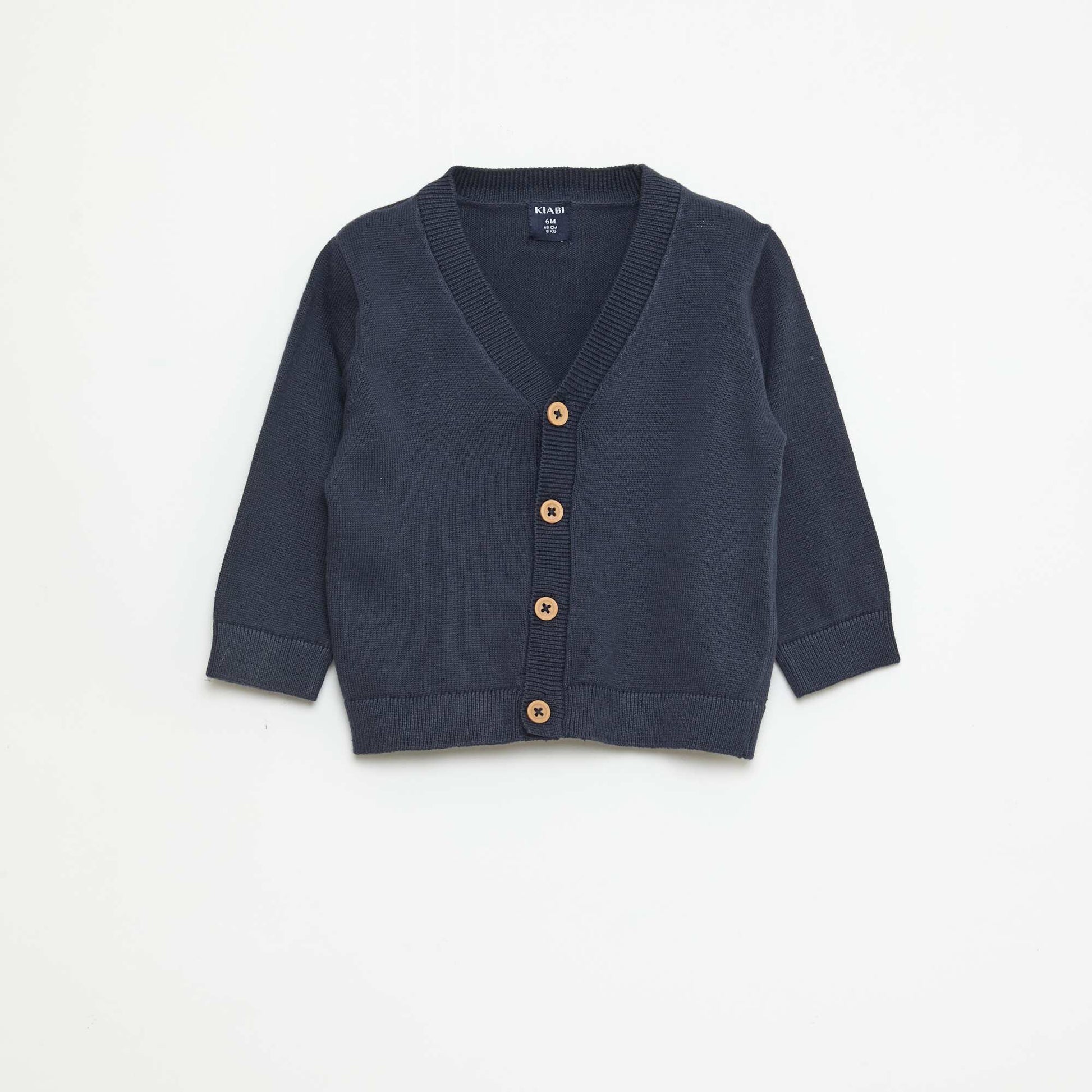 Gilet fine jauge col V BLEU