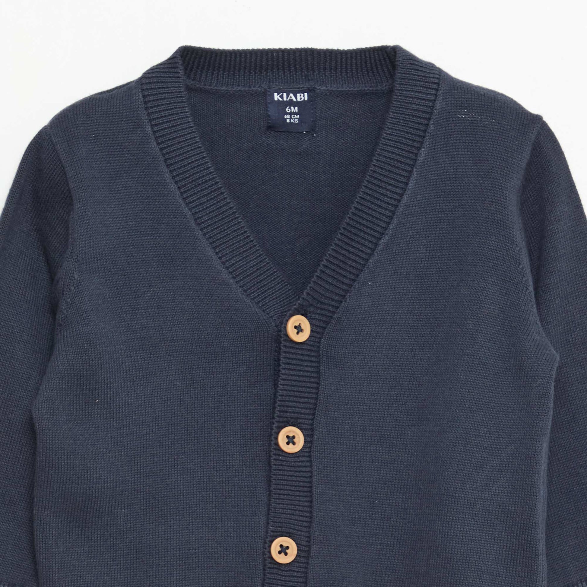 Gilet fine jauge col V BLEU