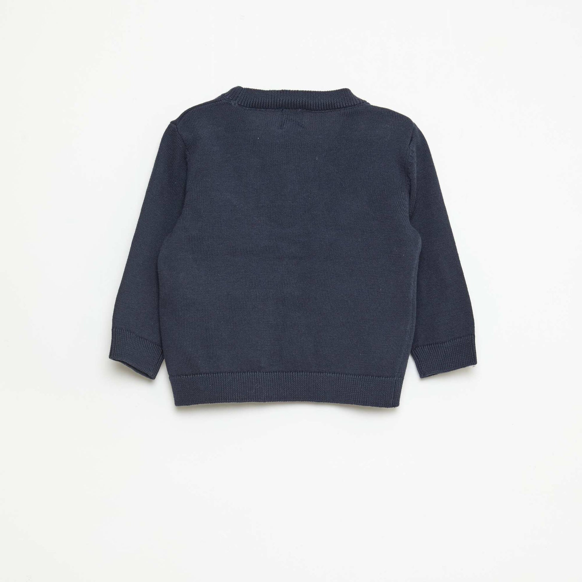 Gilet fine jauge col V BLEU
