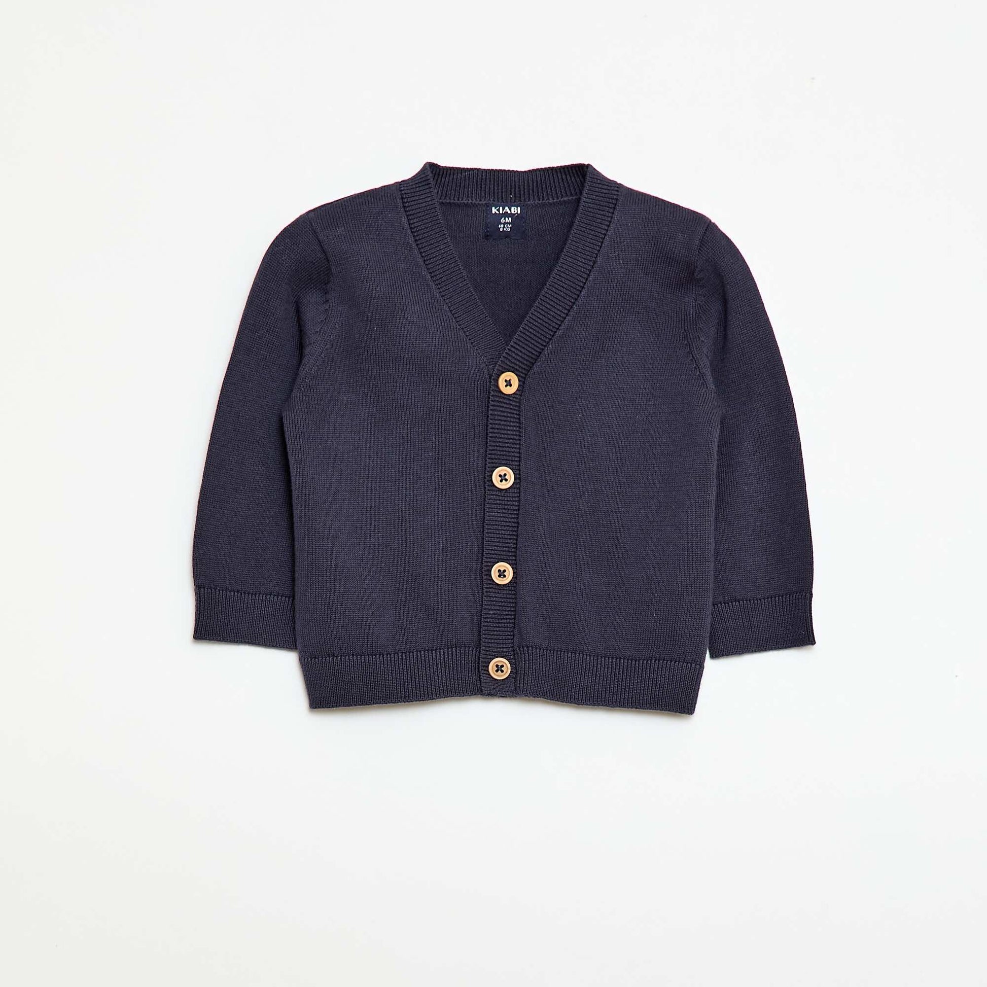 Gilet fine jauge col V BLEU
