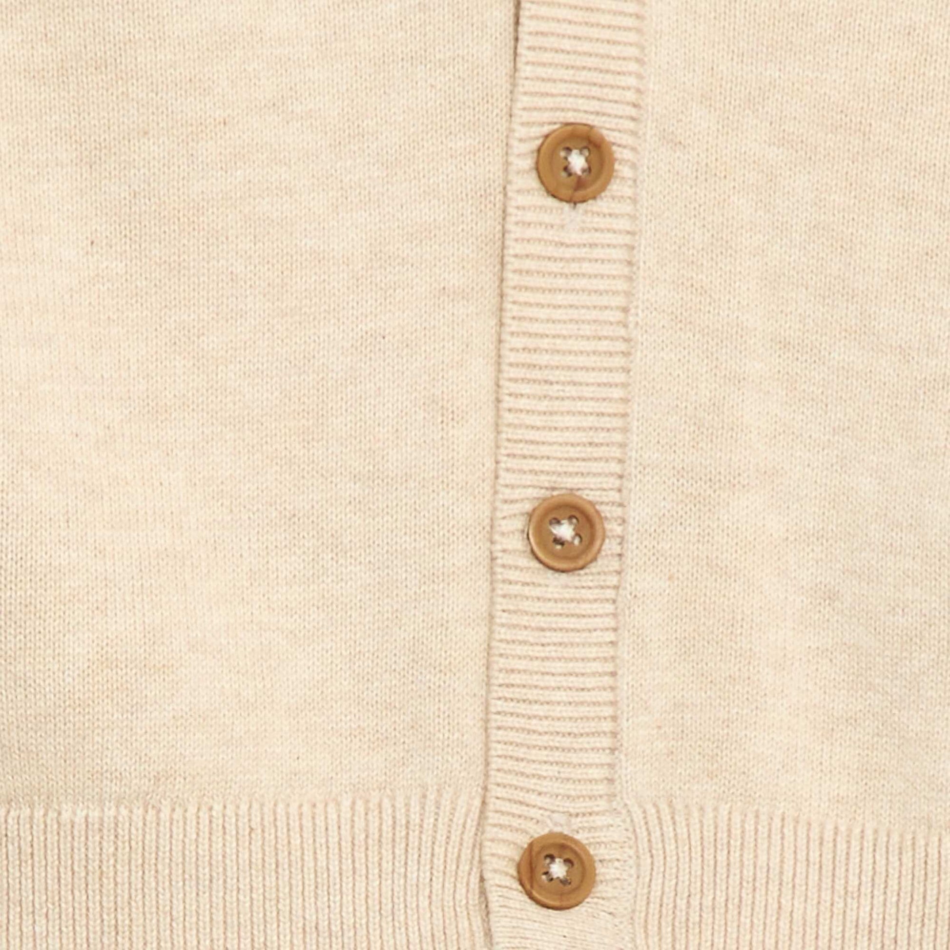 Gilet fine jauge col V BEIGE