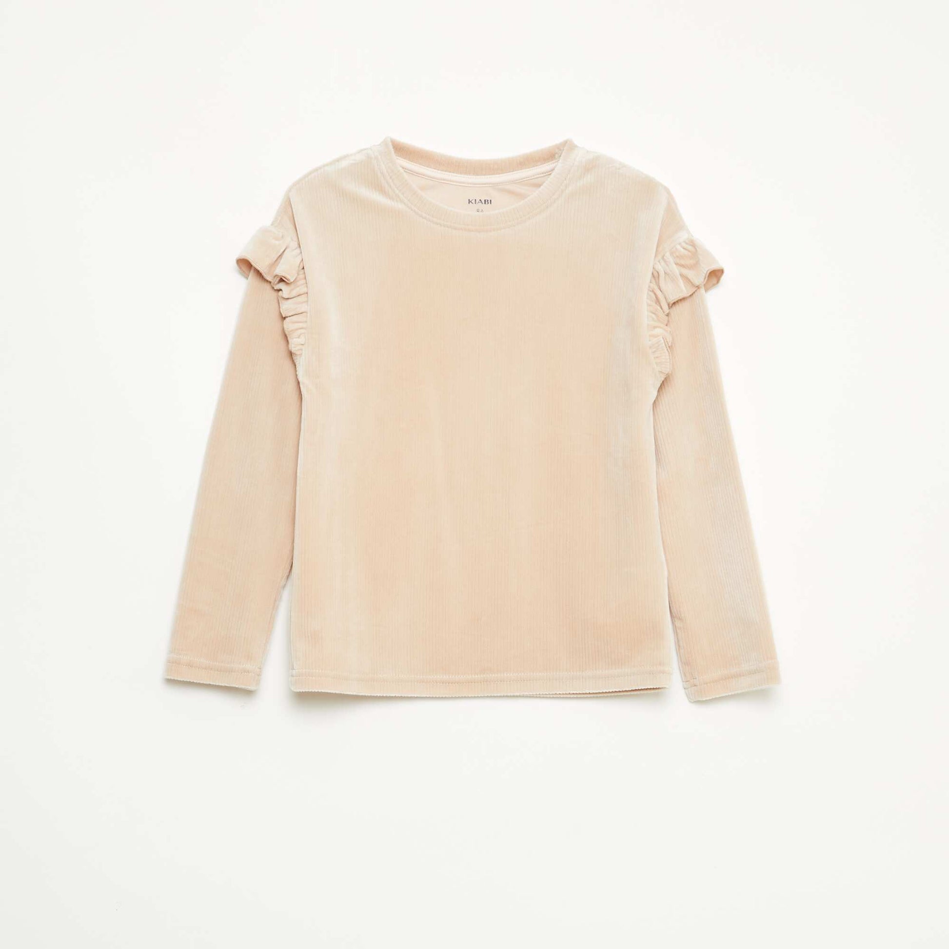 Ensemble t-shirt + pantalon en velours - 2 pièces BEIGE