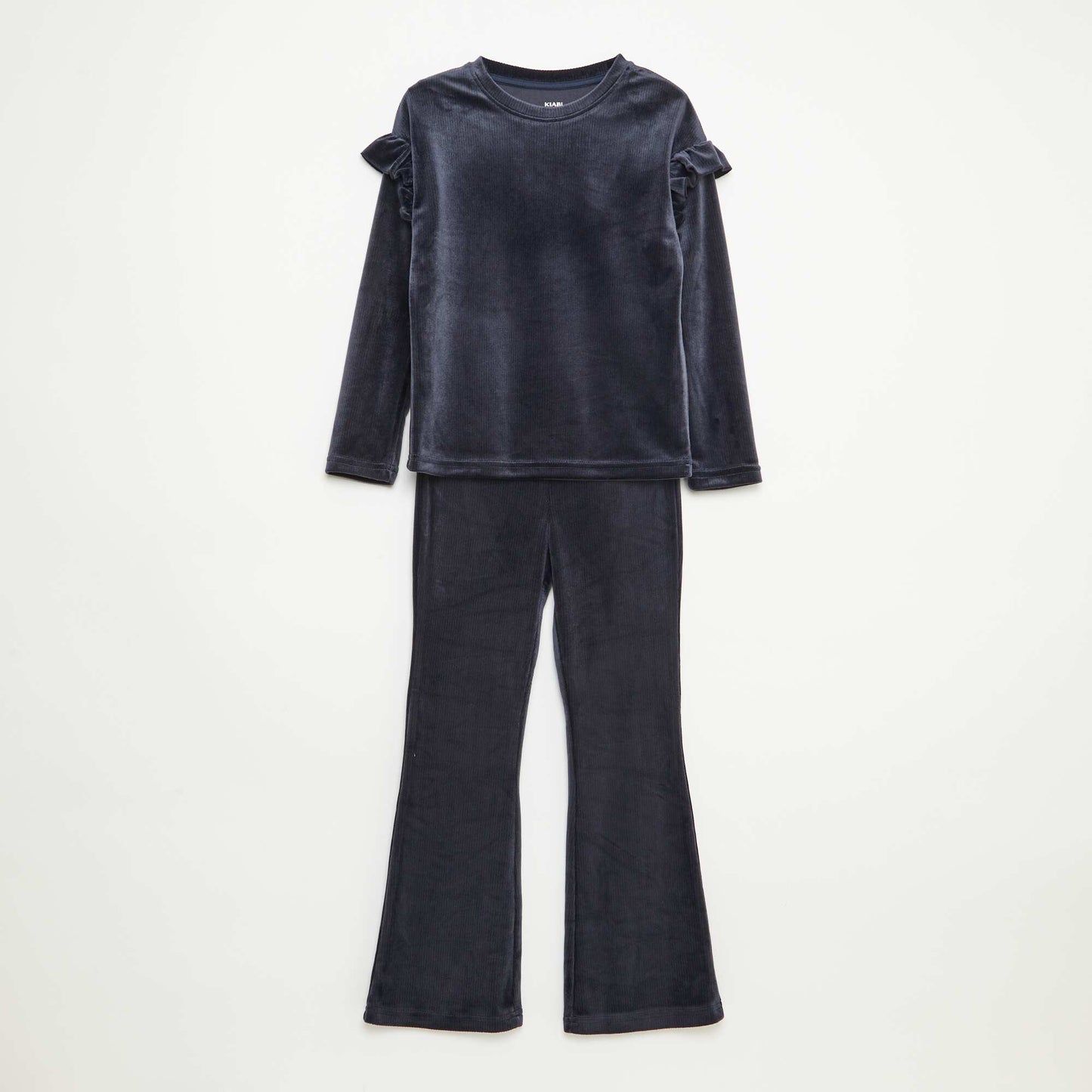 Ensemble t-shirt + pantalon en velours - 2 pièces NOIR