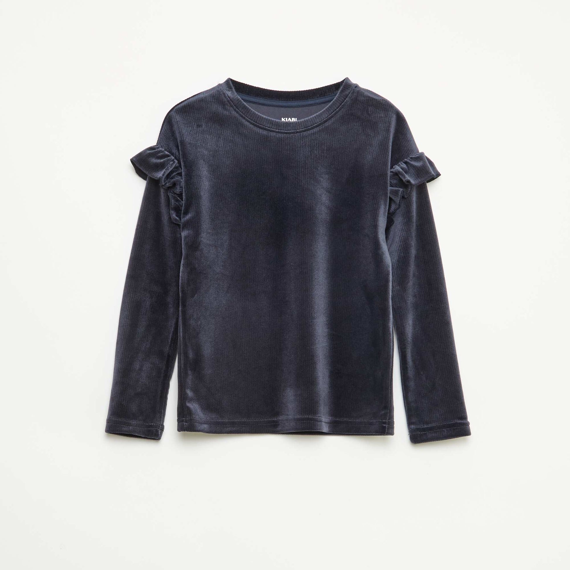 Ensemble t-shirt + pantalon en velours - 2 pièces NOIR