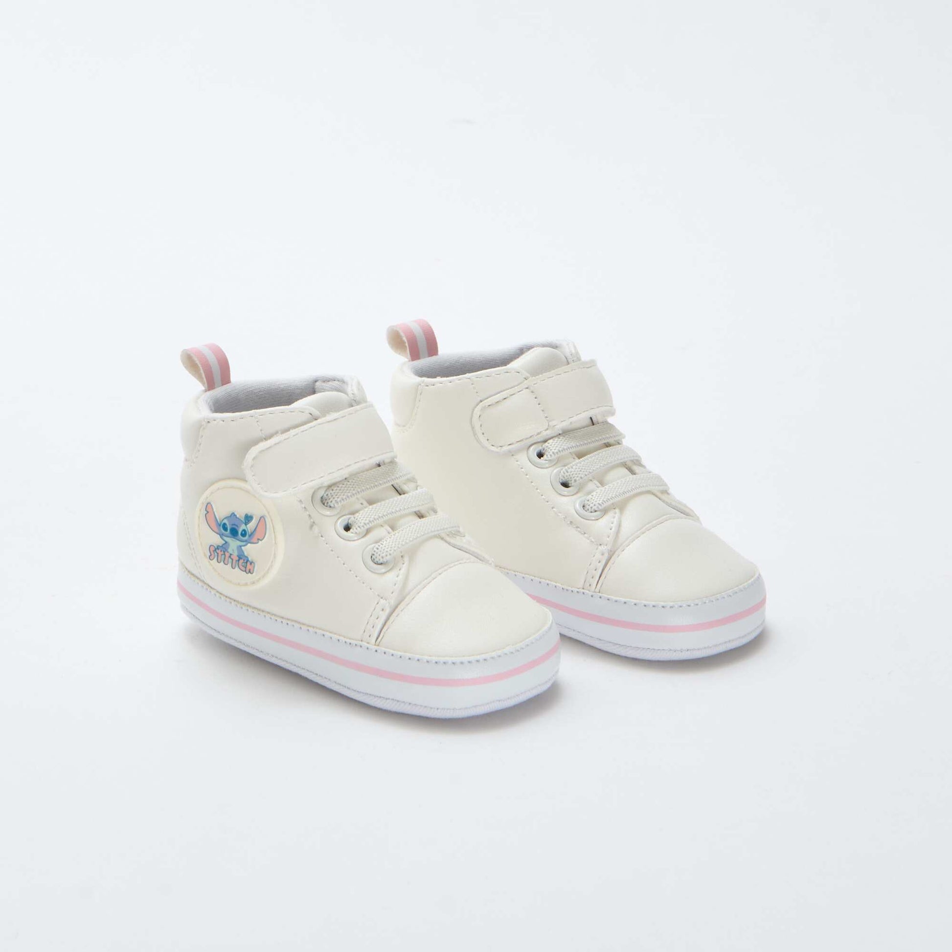 Baskets montantes en simili 'Stitch' BLEU