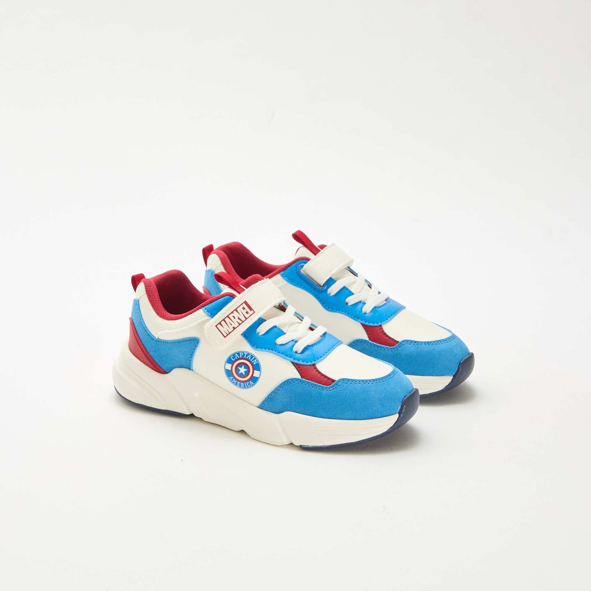 Baskets style running 'Captain America' BLANC