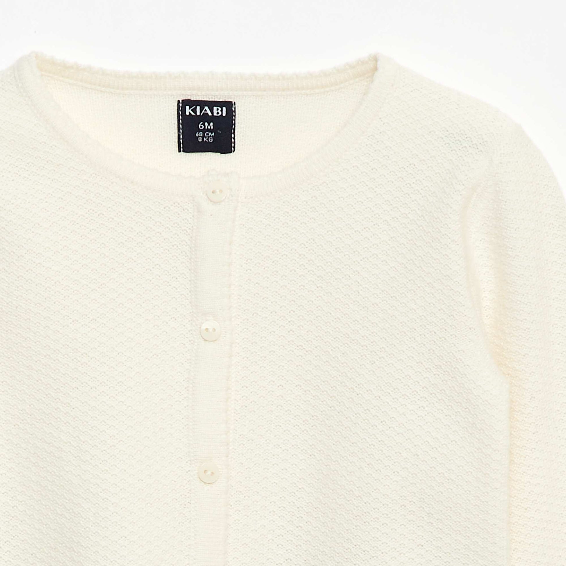 Gilet en maille fine jauge uni BLANC