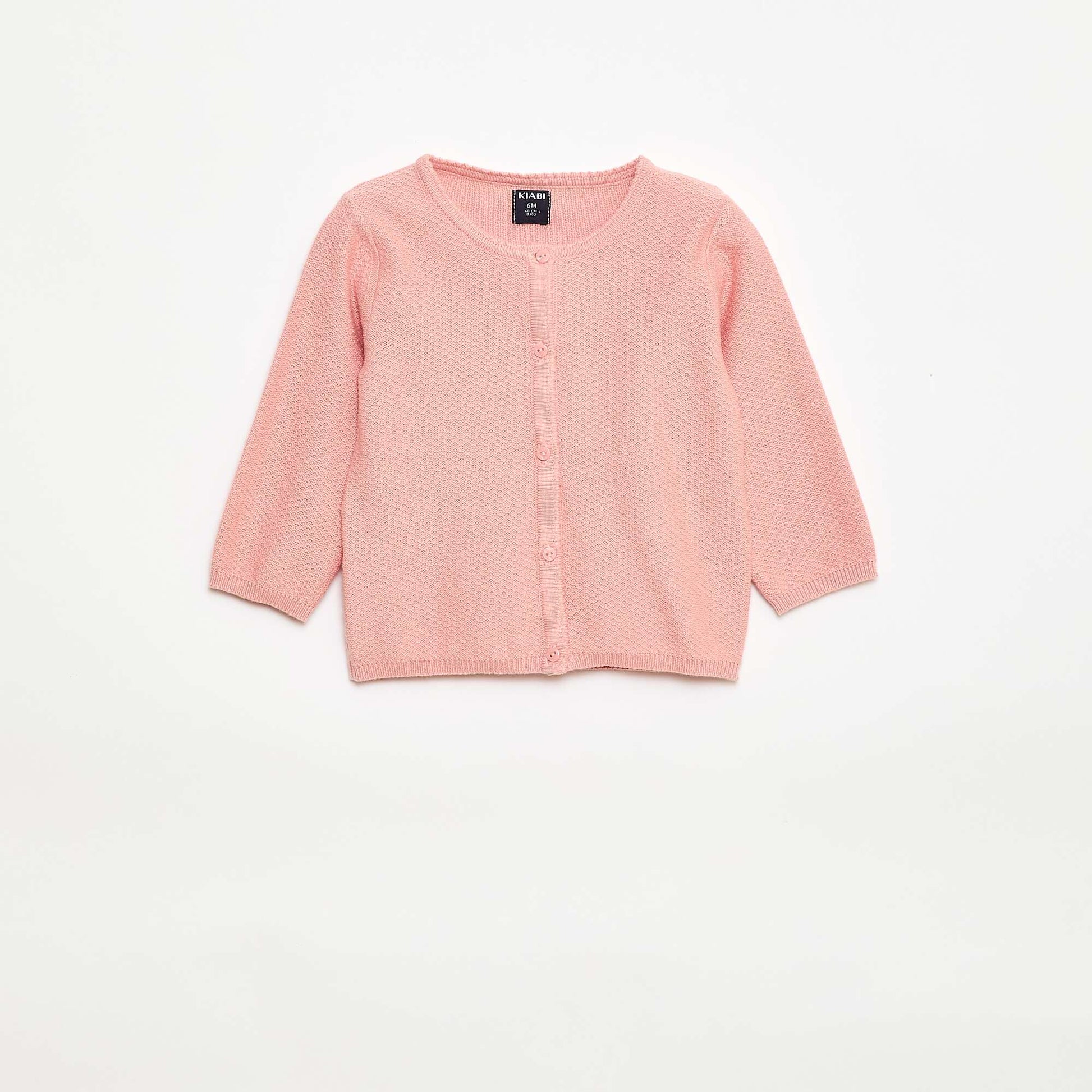 Gilet en maille fine jauge uni ROSE