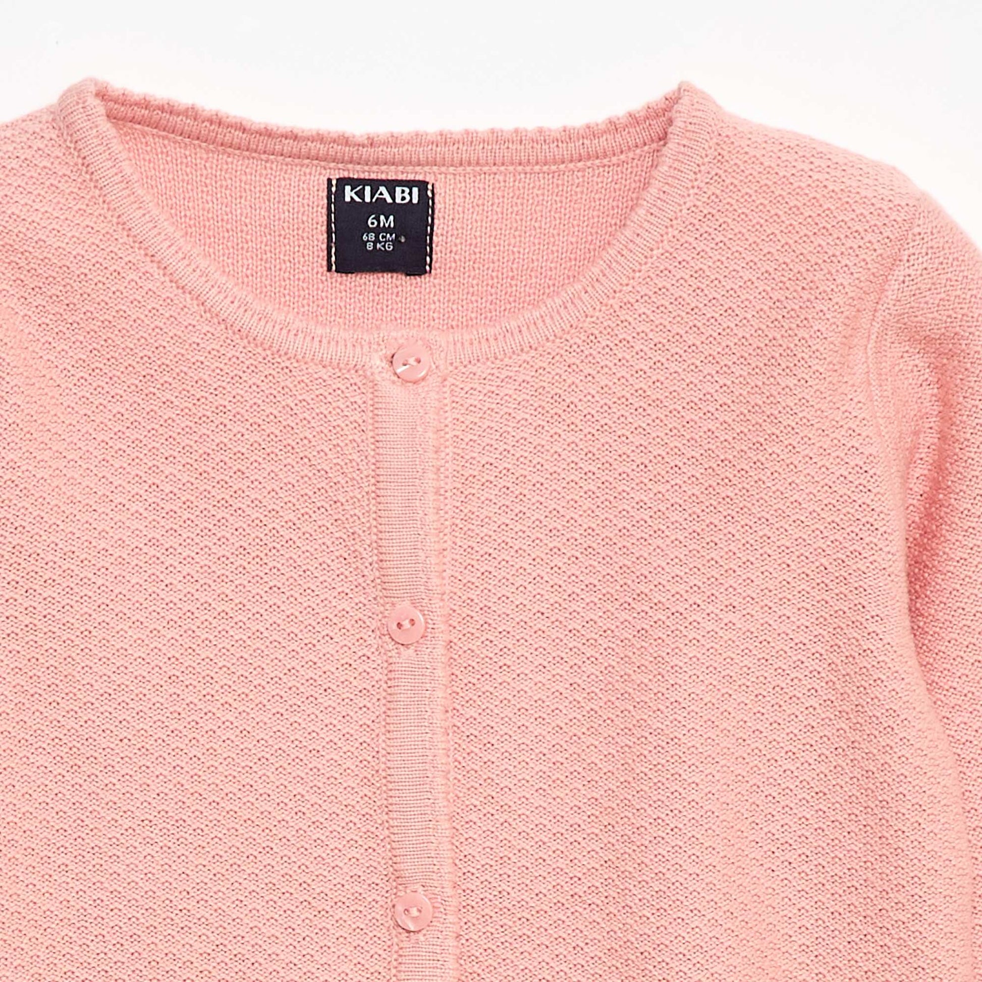 Gilet en maille fine jauge uni ROSE