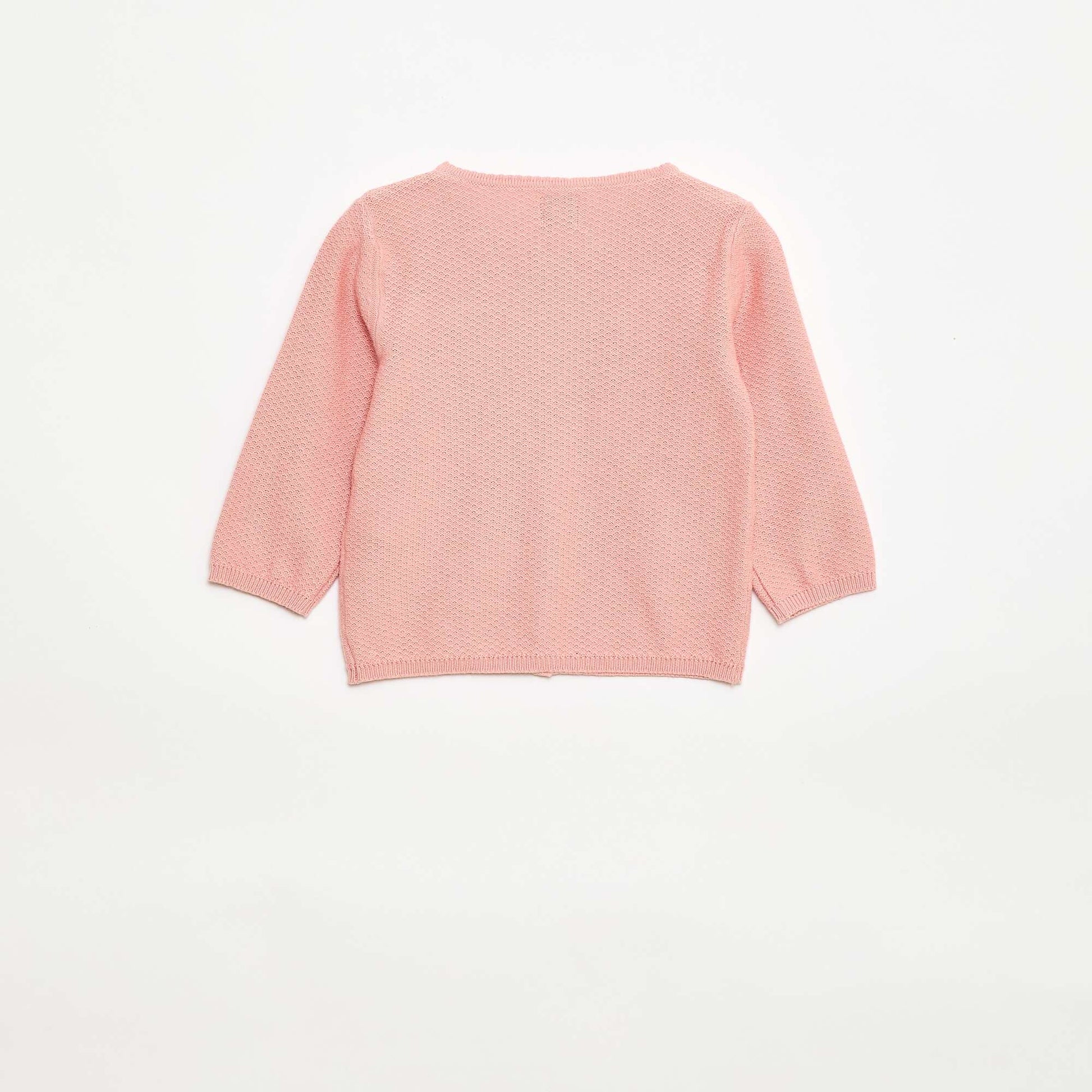 Gilet en maille fine jauge uni ROSE