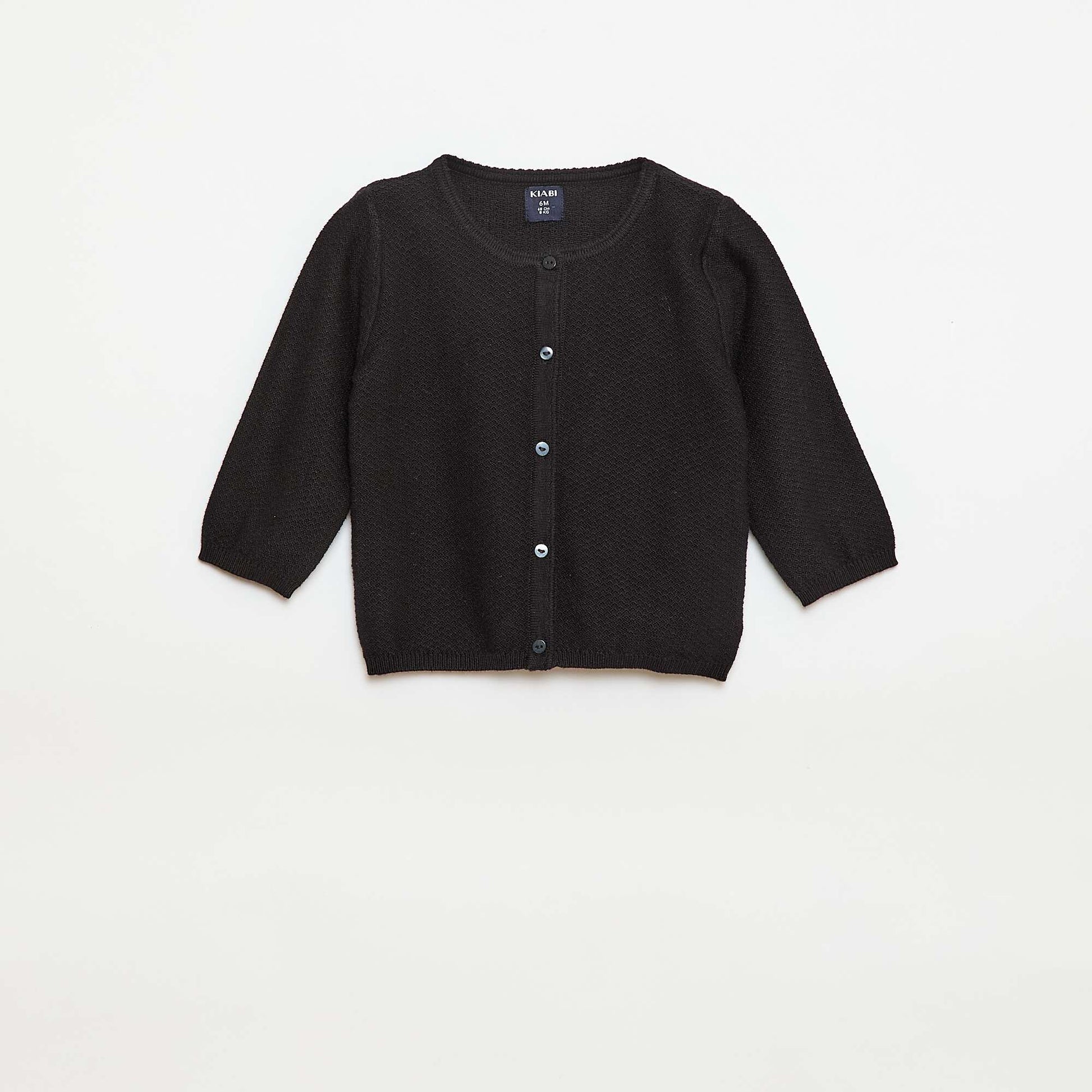 Gilet en maille fine jauge uni NOIR