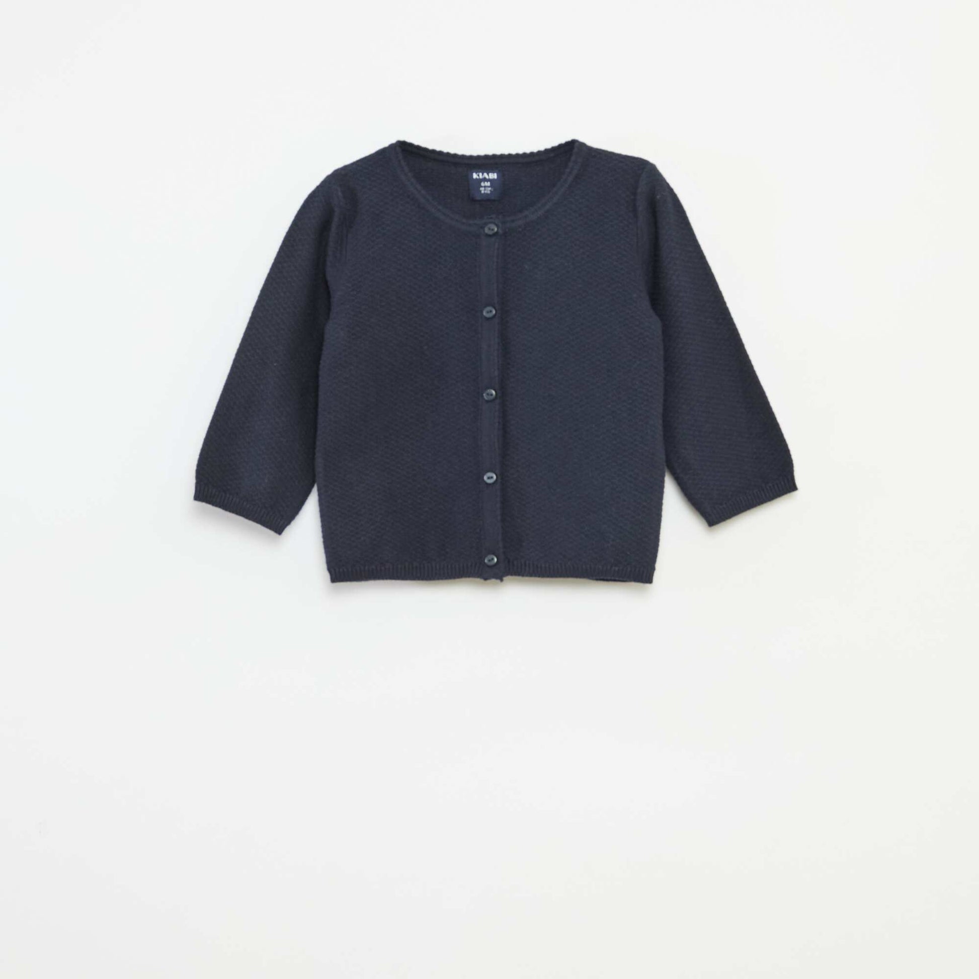 Gilet en maille fine jauge uni BLEU